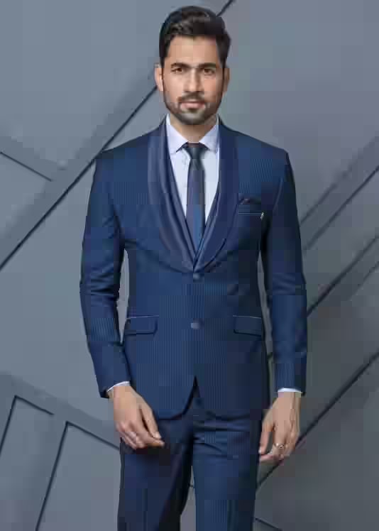 Classic Navy Pinstripe Suit