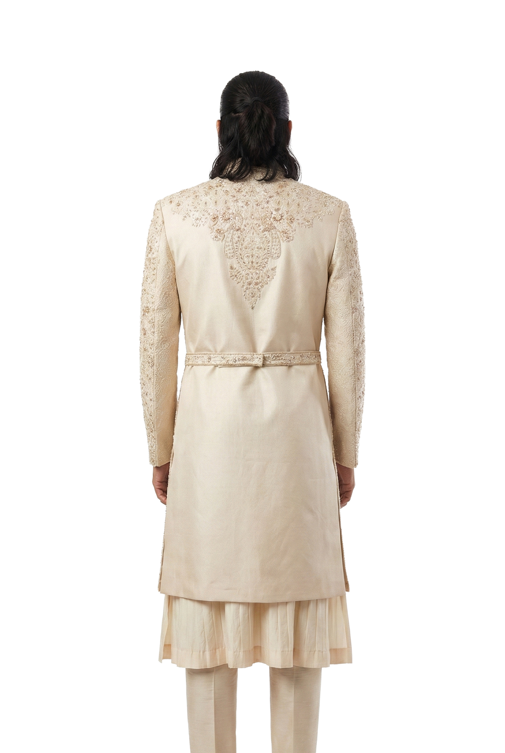 Ivory Embroidered Sherwani