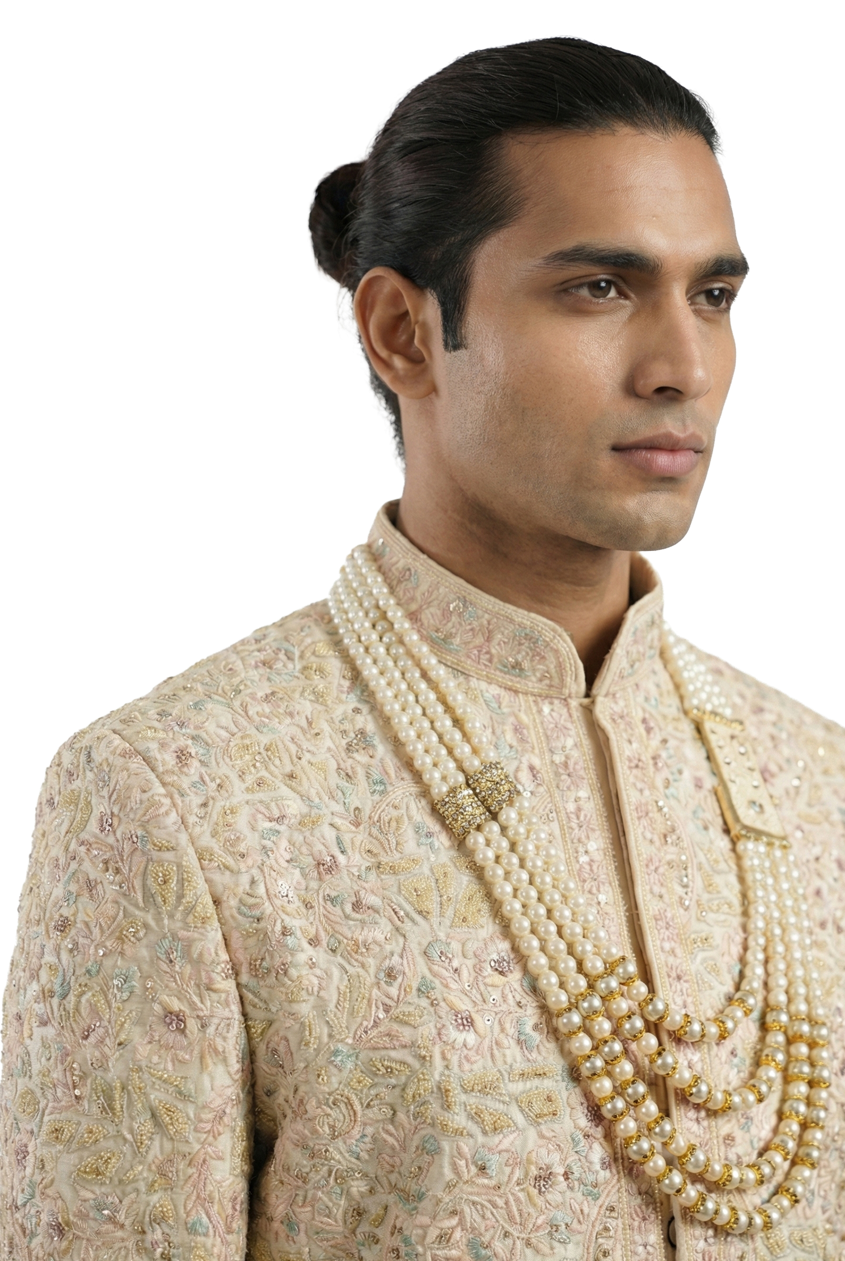 Ivory Pastel Embroidered Sherwani