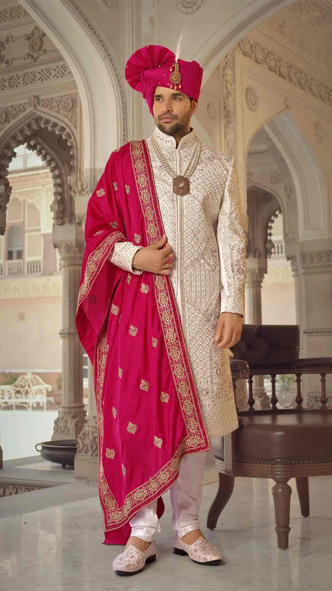 Traditional Indian Groom Sherwani Set