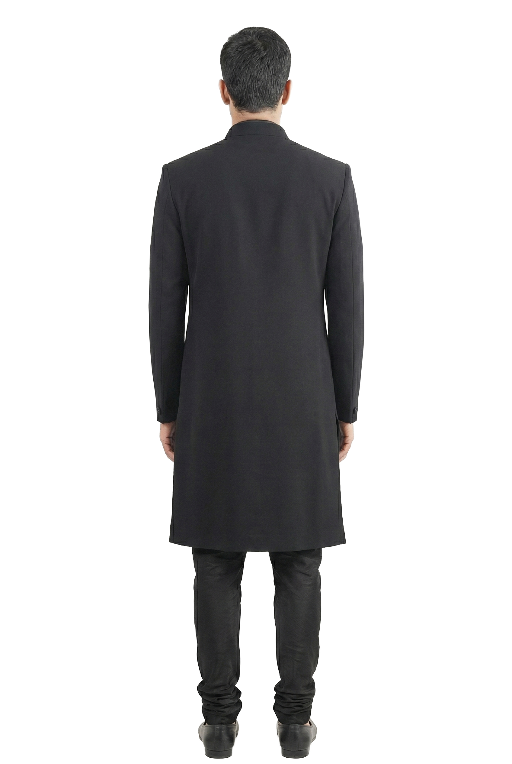 Black Layered Open-Style Embellished Jacket