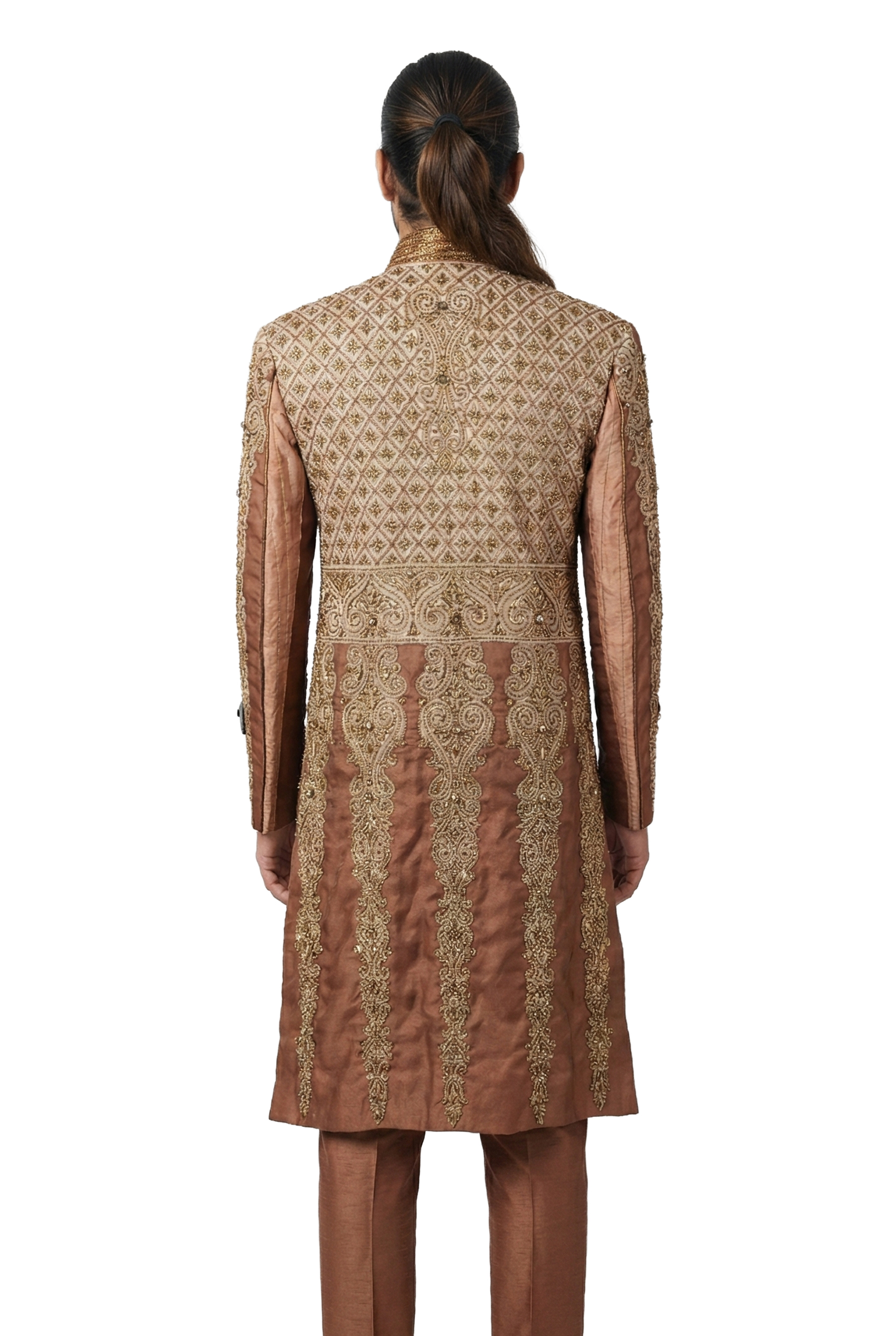 Copper Hand-Embroidered Sherwani