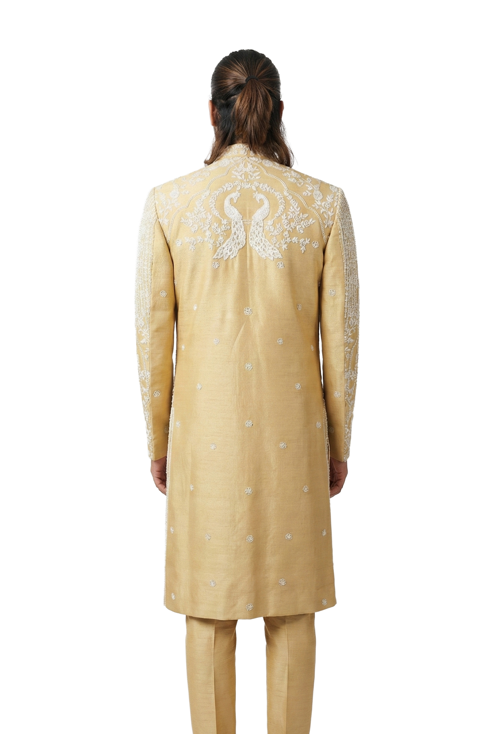 Gold Hand-Embroidered Sherwani