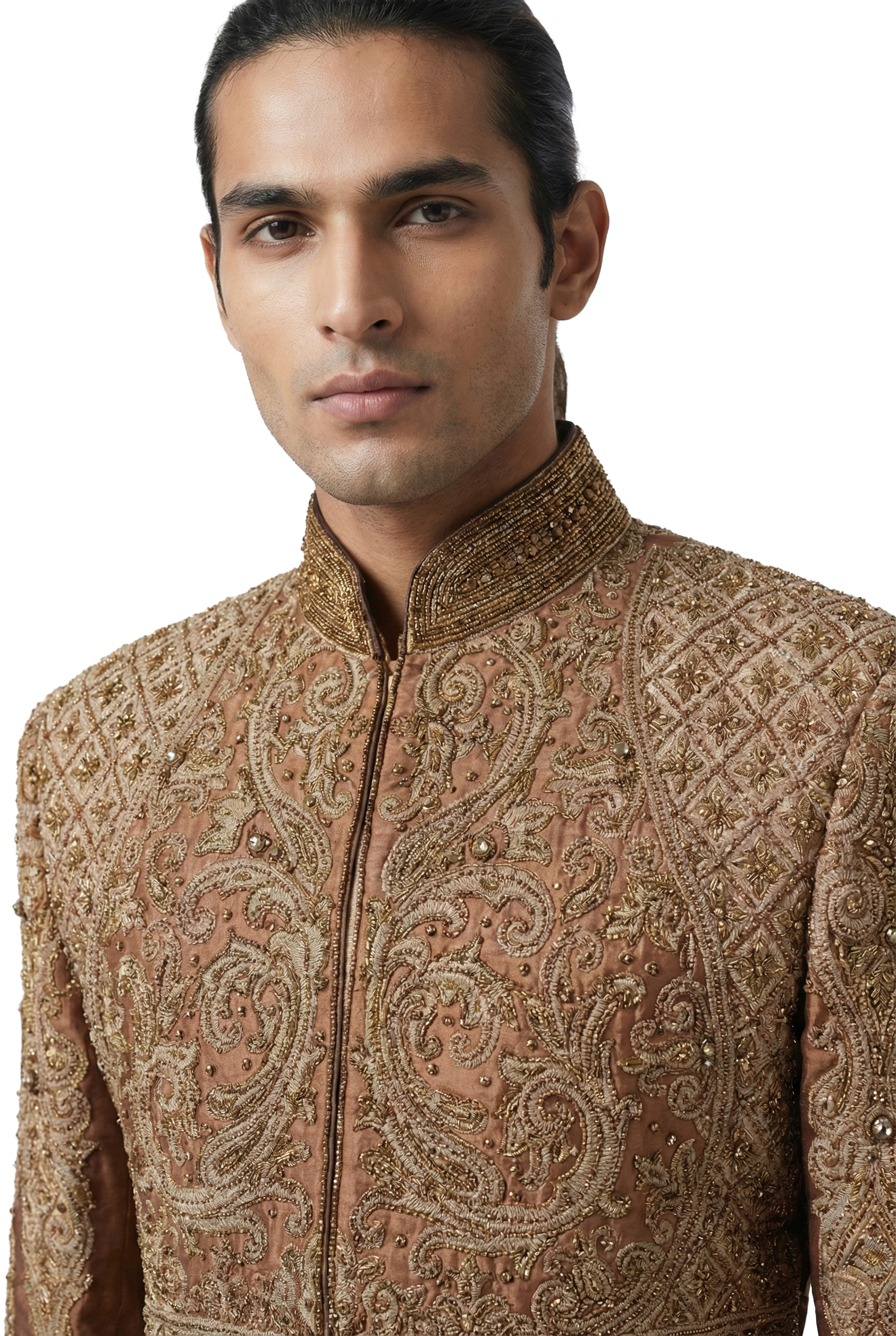 Copper Hand-Embroidered Sherwani