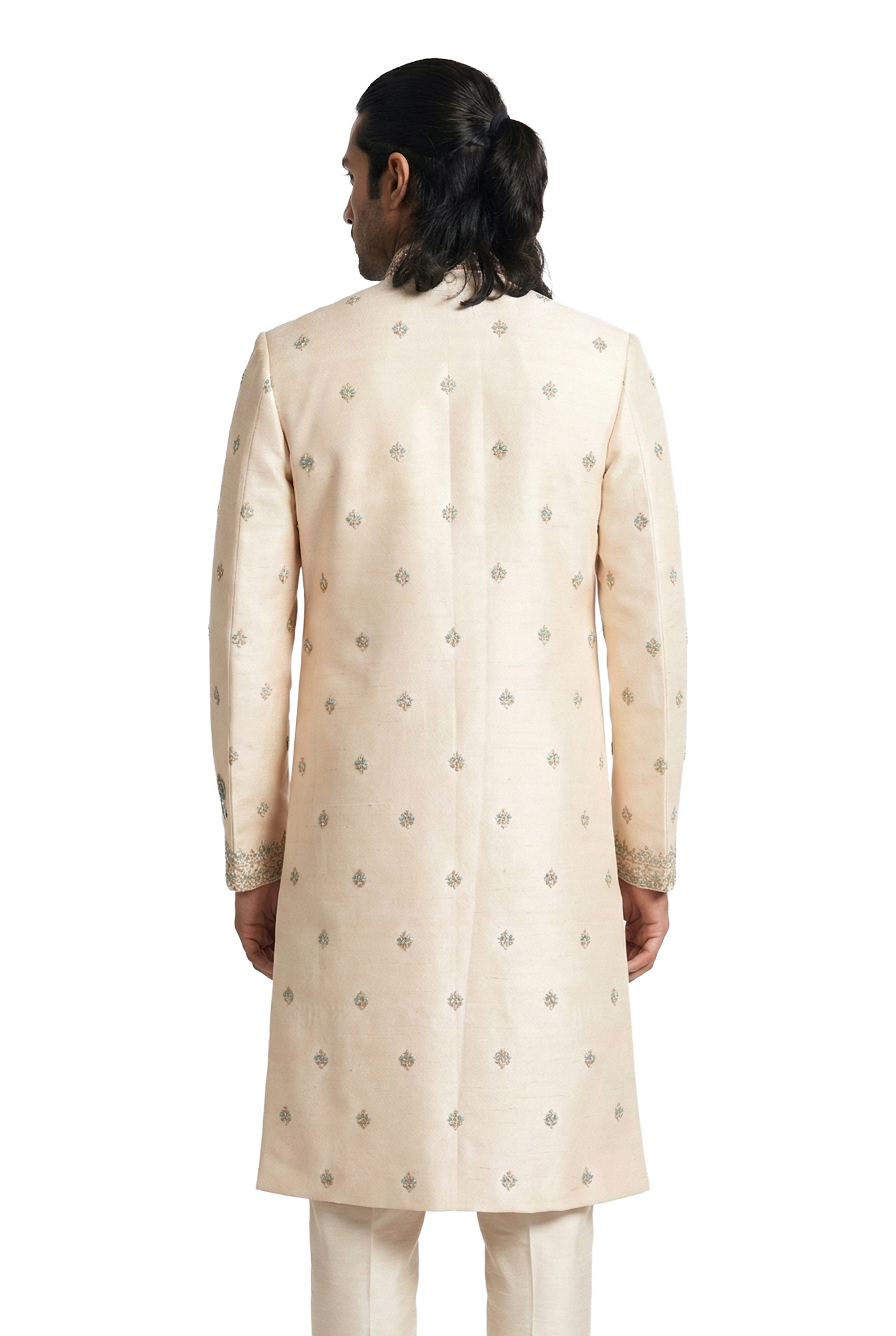 Gold Hand-Embroidered Sherwani 