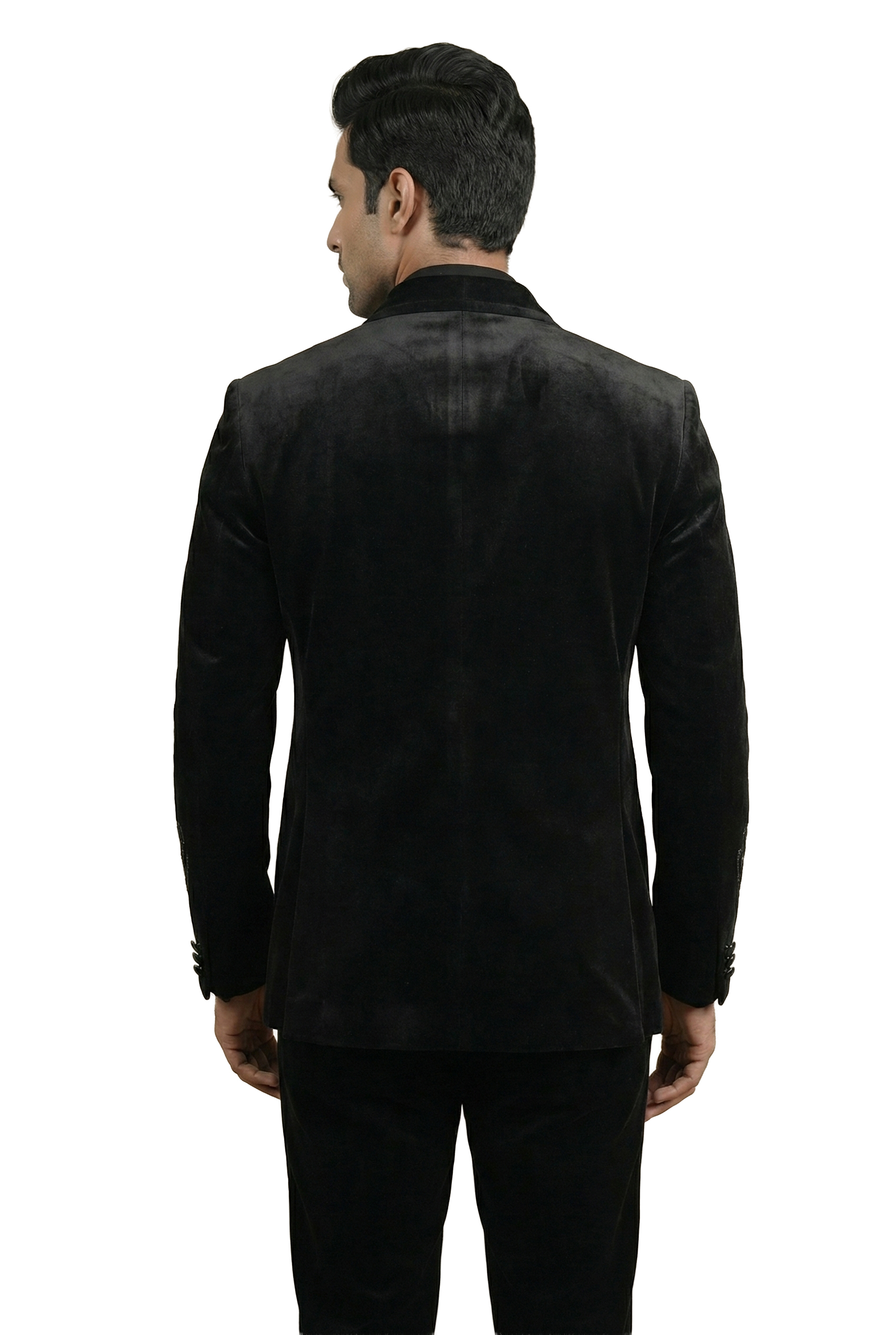 Elegant Black Embroidered Blazer