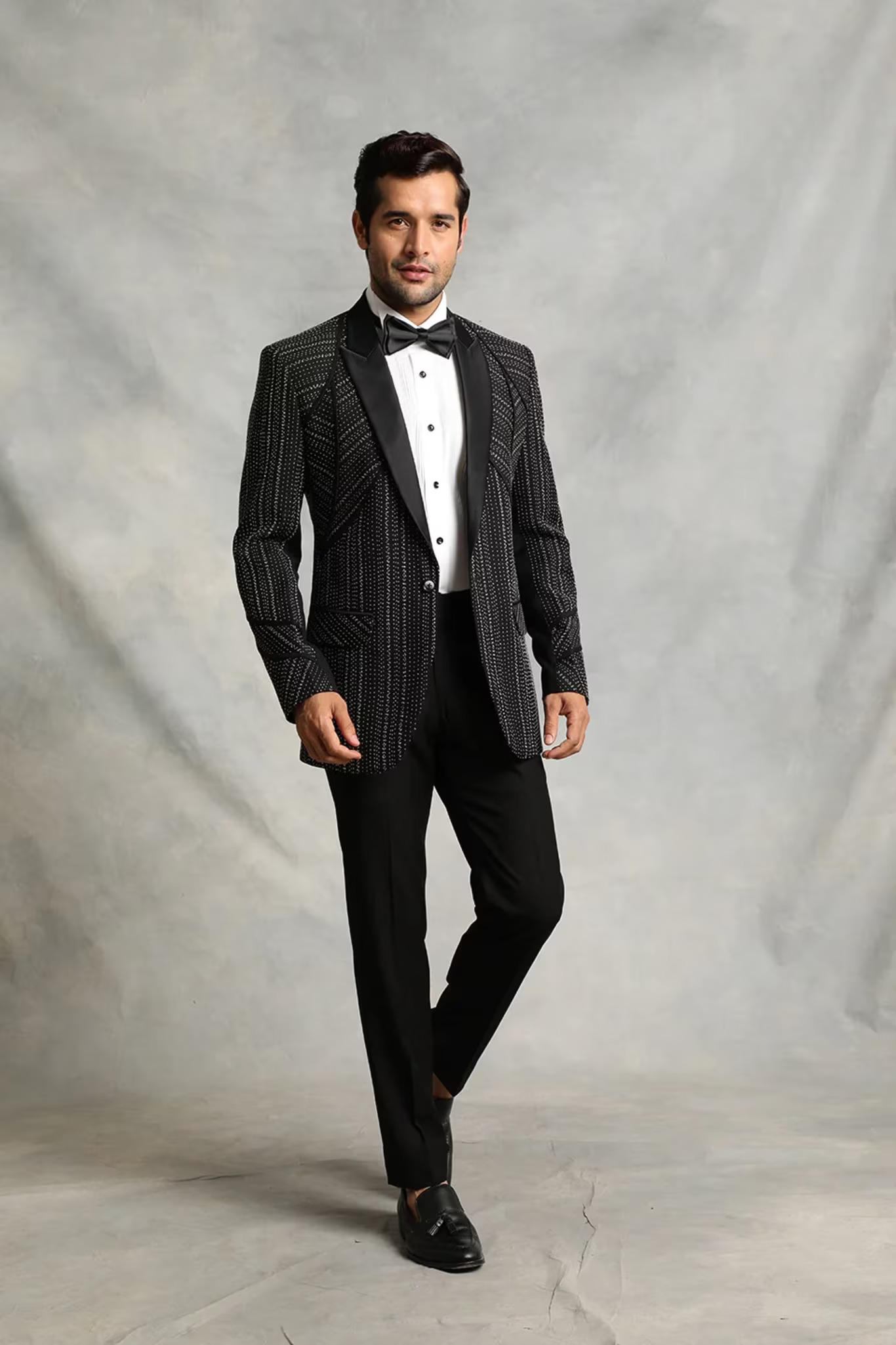 Classic Black Pinstripe Suit
