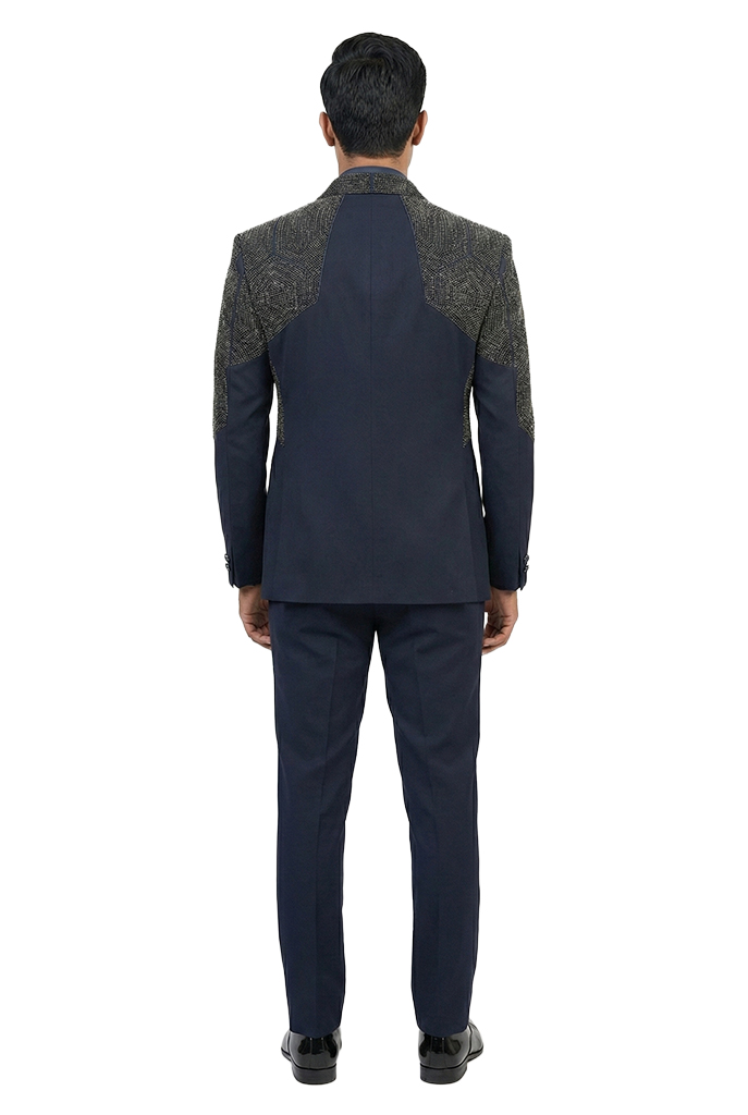 Elegant navy patterned blazer