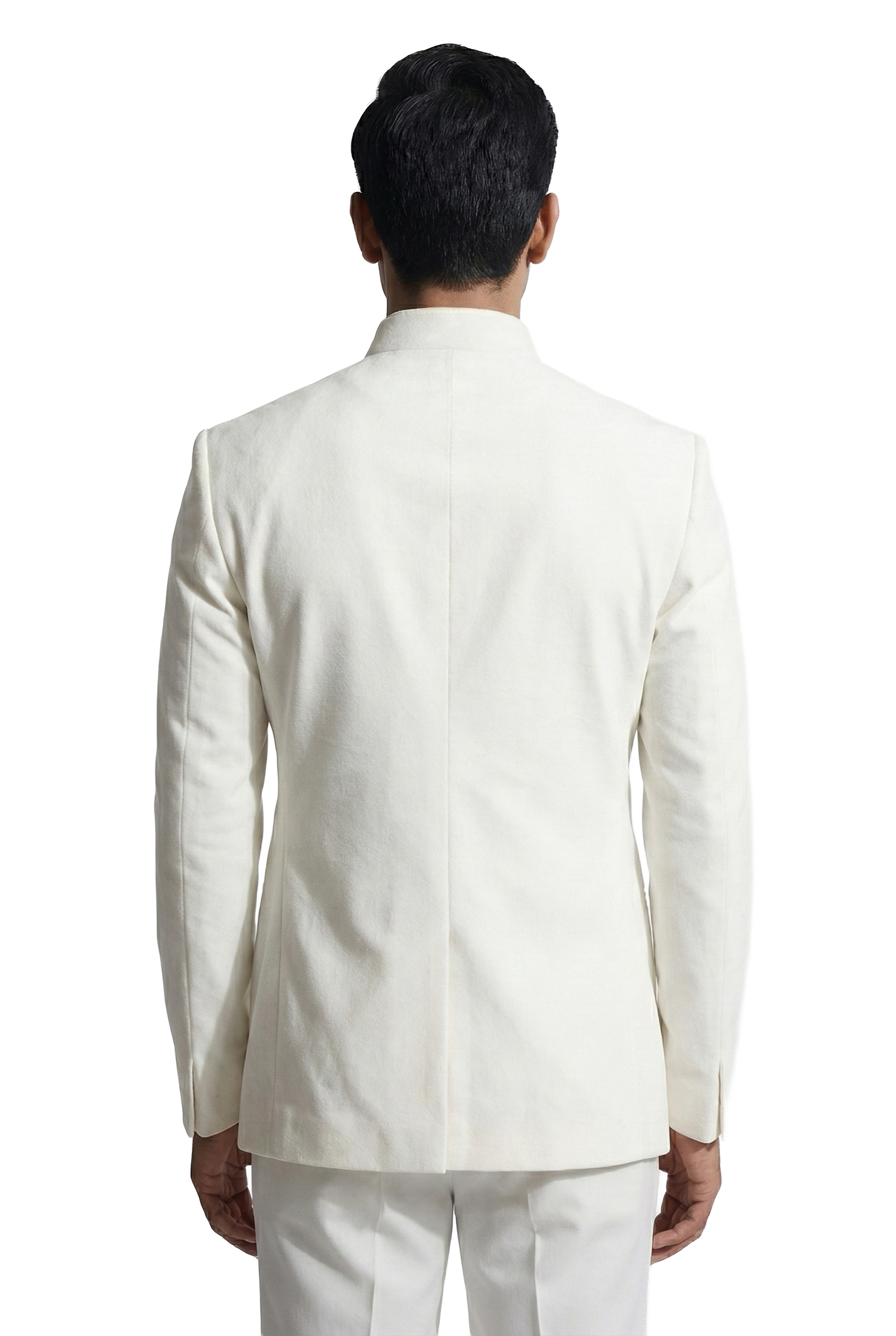 Ivory Bandhgala Jacket with Elephant Motif Embroidery