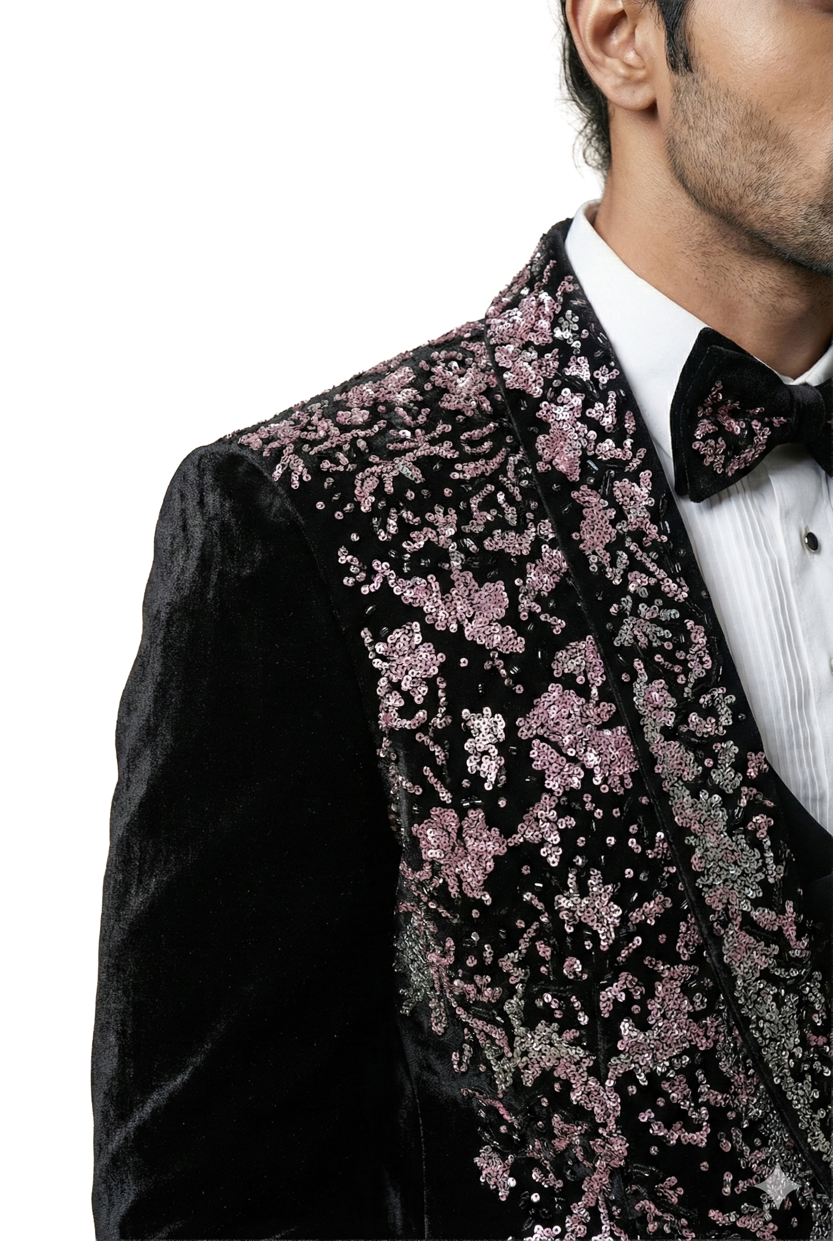 Elegant Black and Silver Tuxedo Jacket