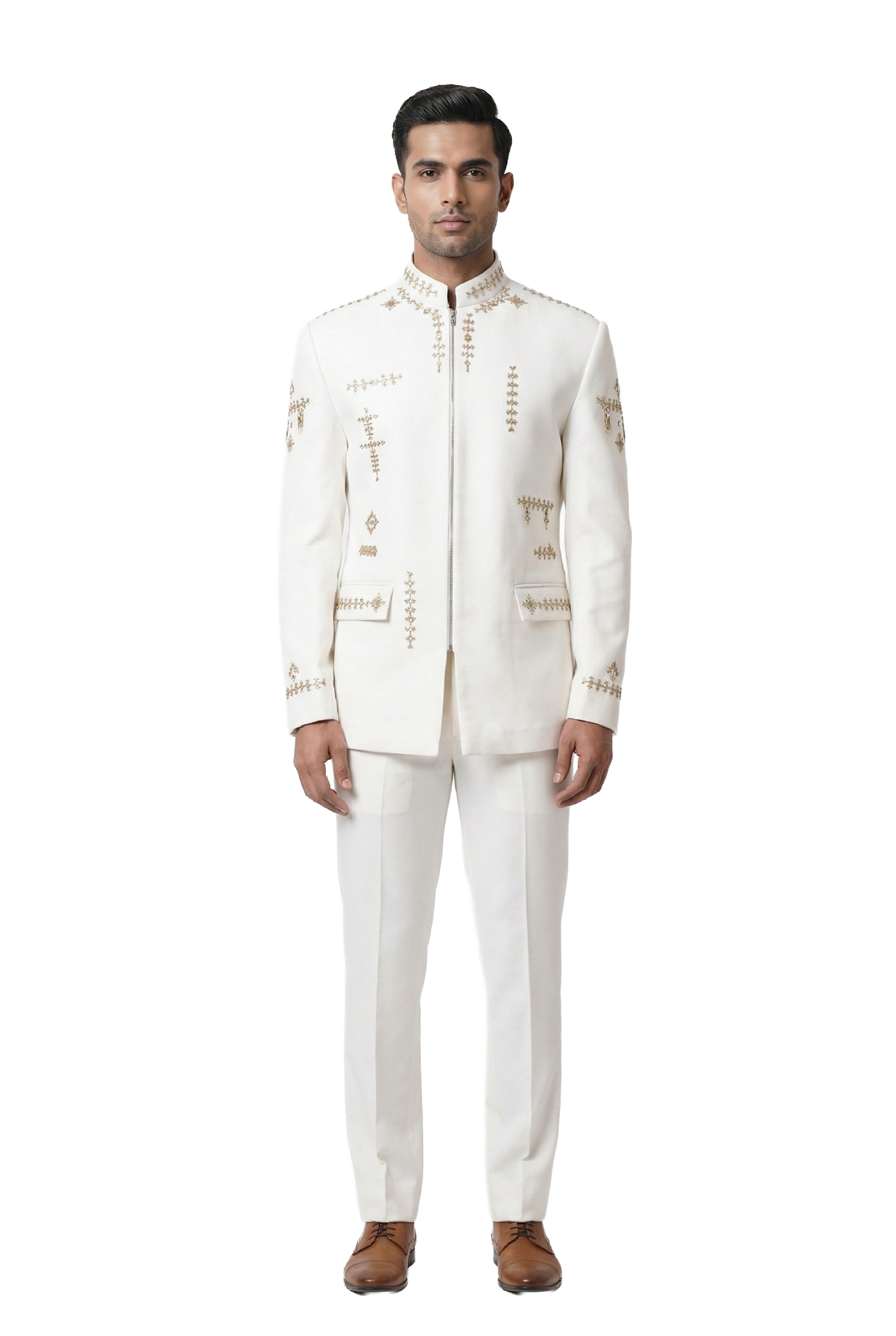 Ivory Embroidered Bandhgala Jacket