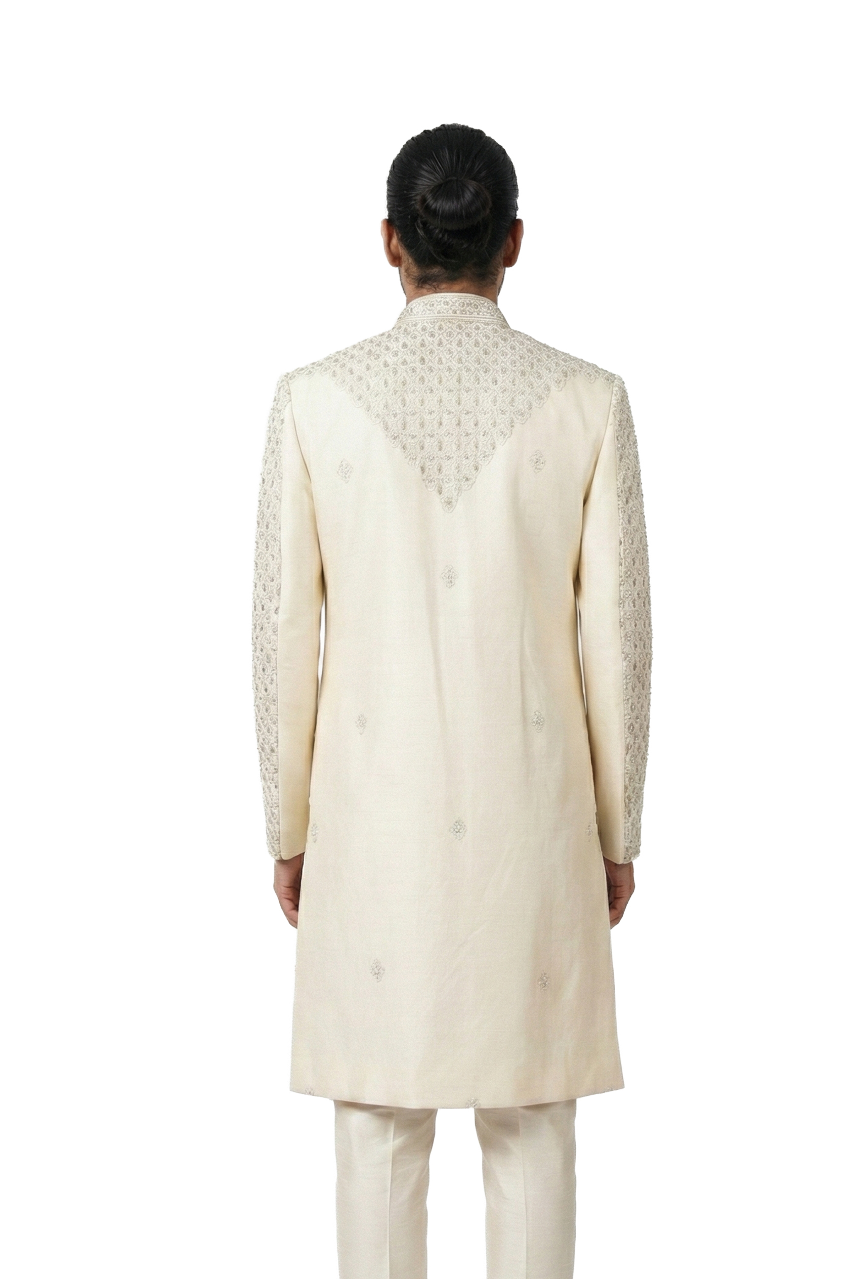 Ivory Hand-Embroidered Sherwani