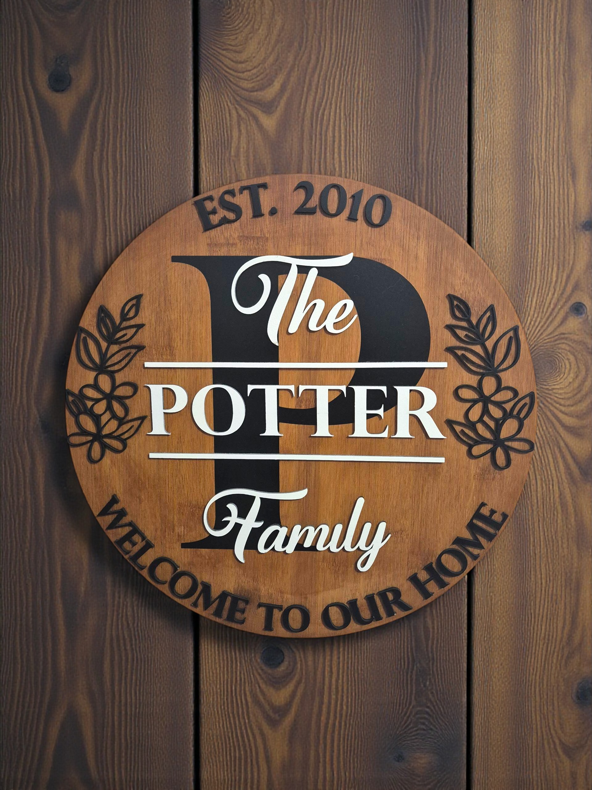 Personalised Family Wood Sign
