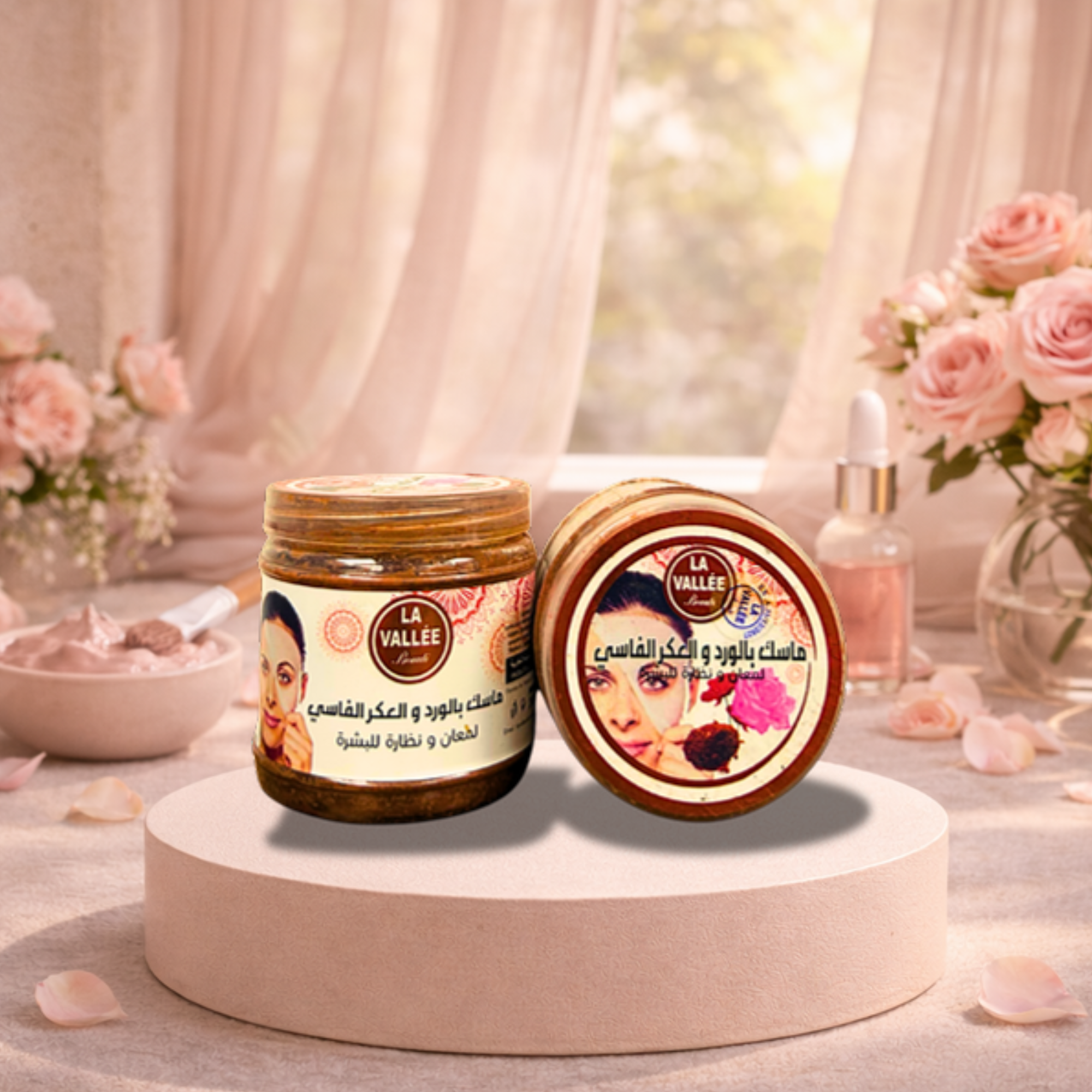Masque à la rose et à la poudre de qassab