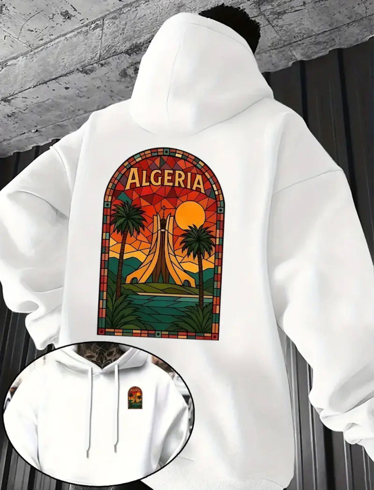 Sweat à capuche blanc