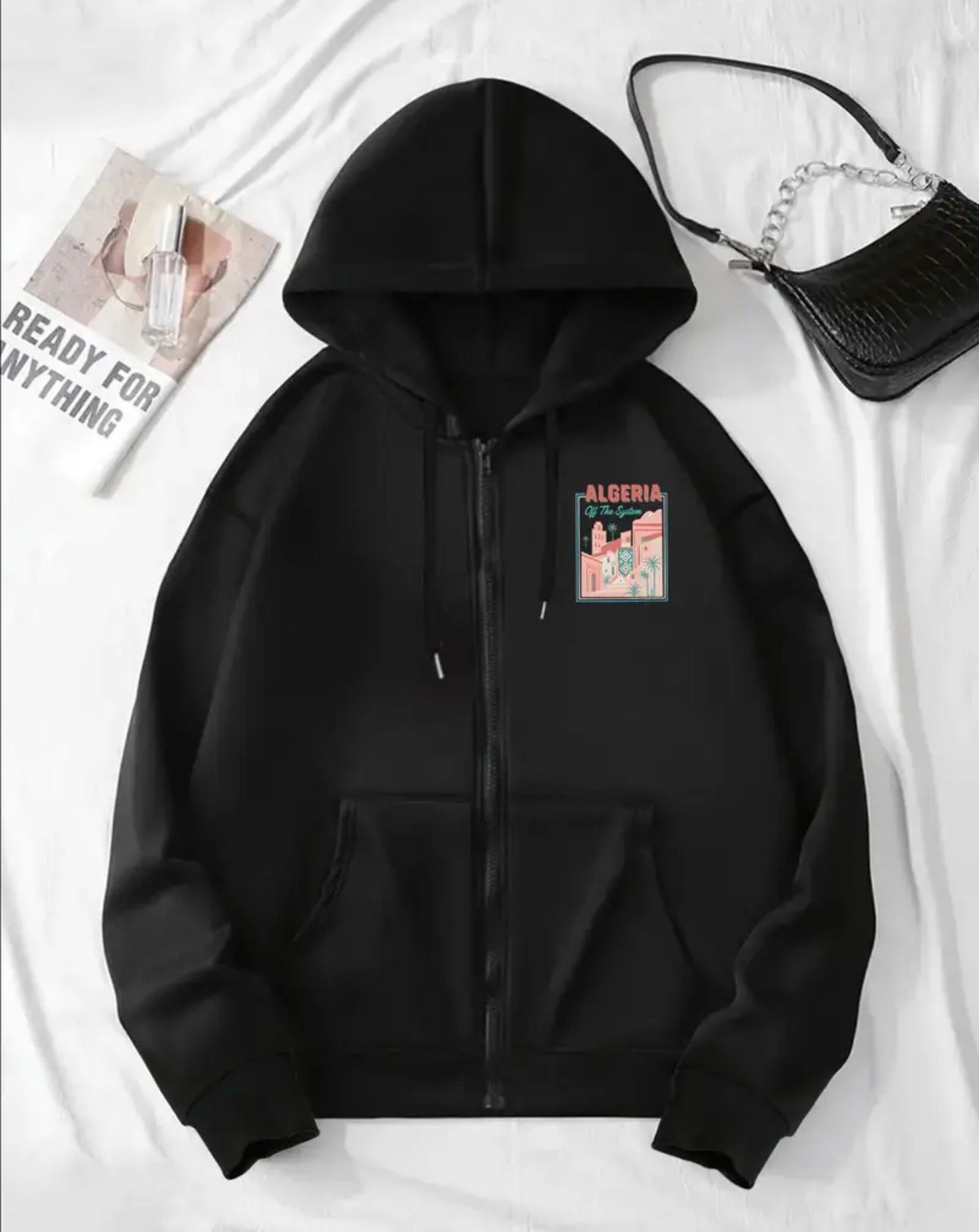 Sweat à capuche noir 'Algeria'