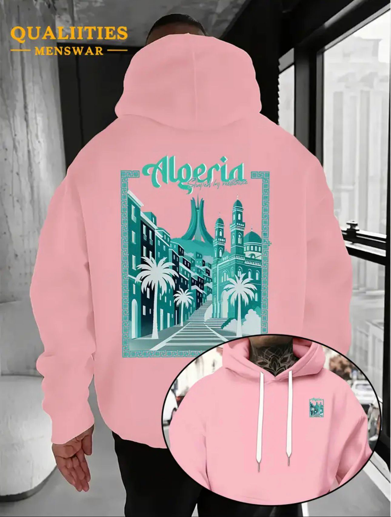 Sweat à capuche rose Algerie
