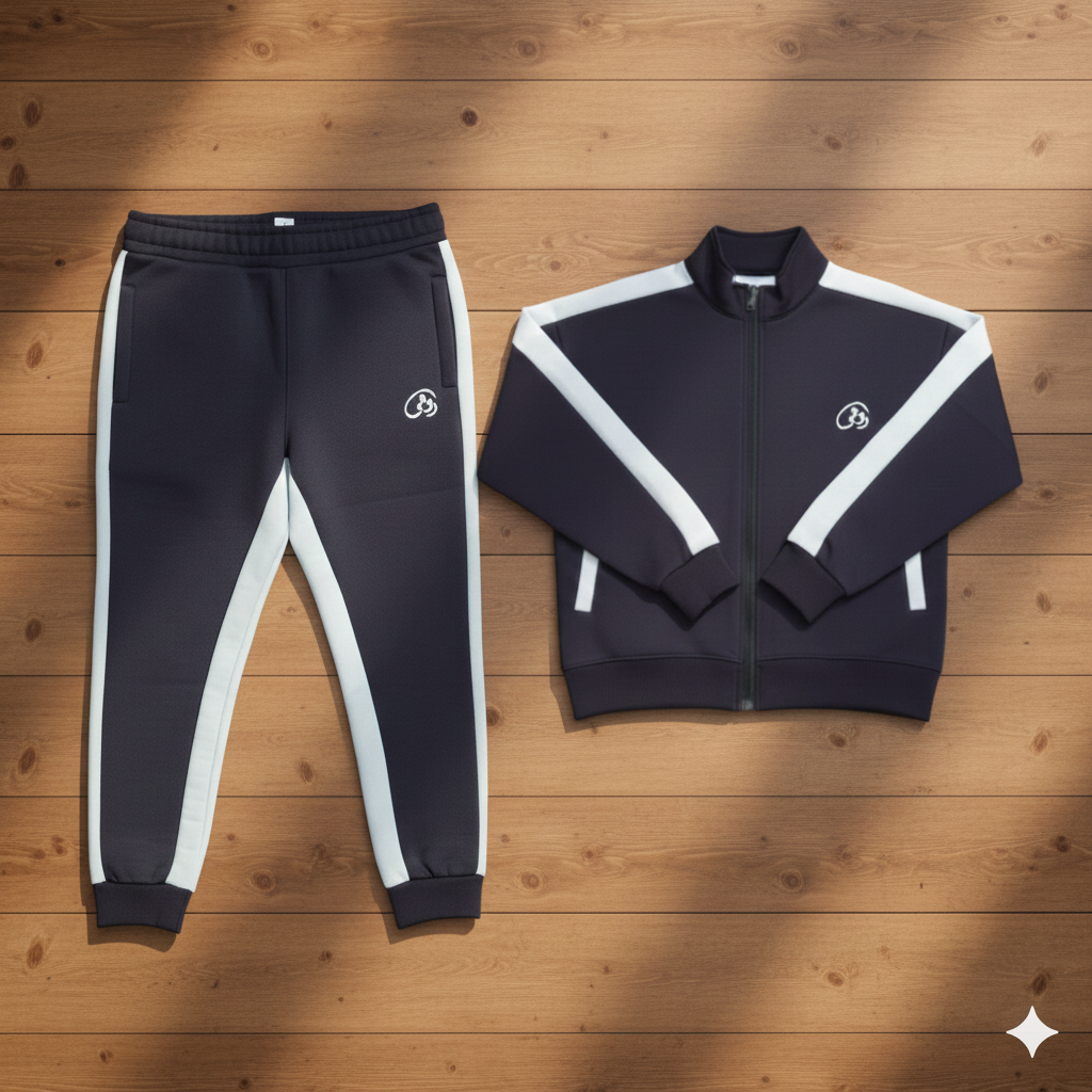 Men's Navy Blue Winter Tracksuit with White stripes | Men's Zipper 