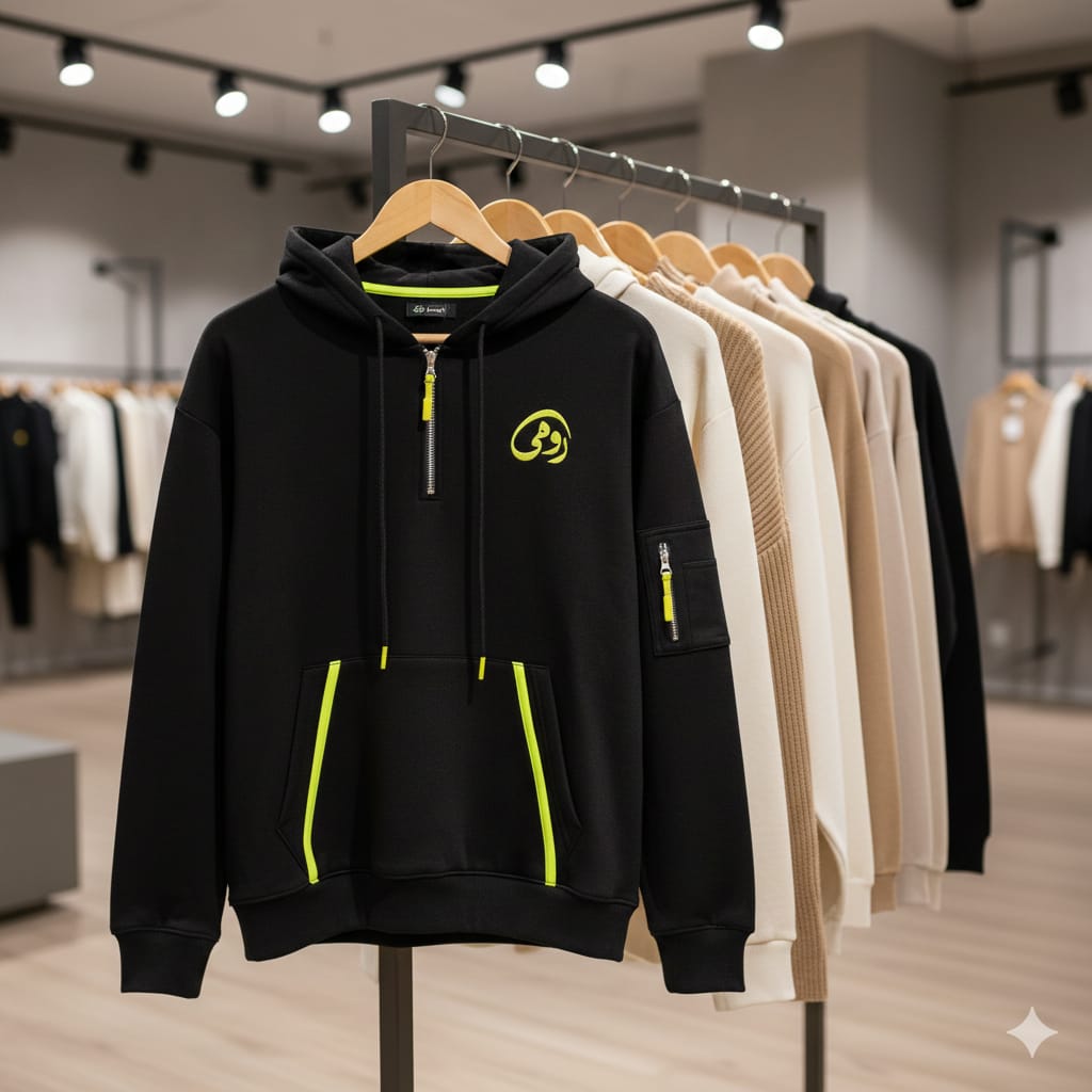 Autumn Winter Unisex Black Hoodie