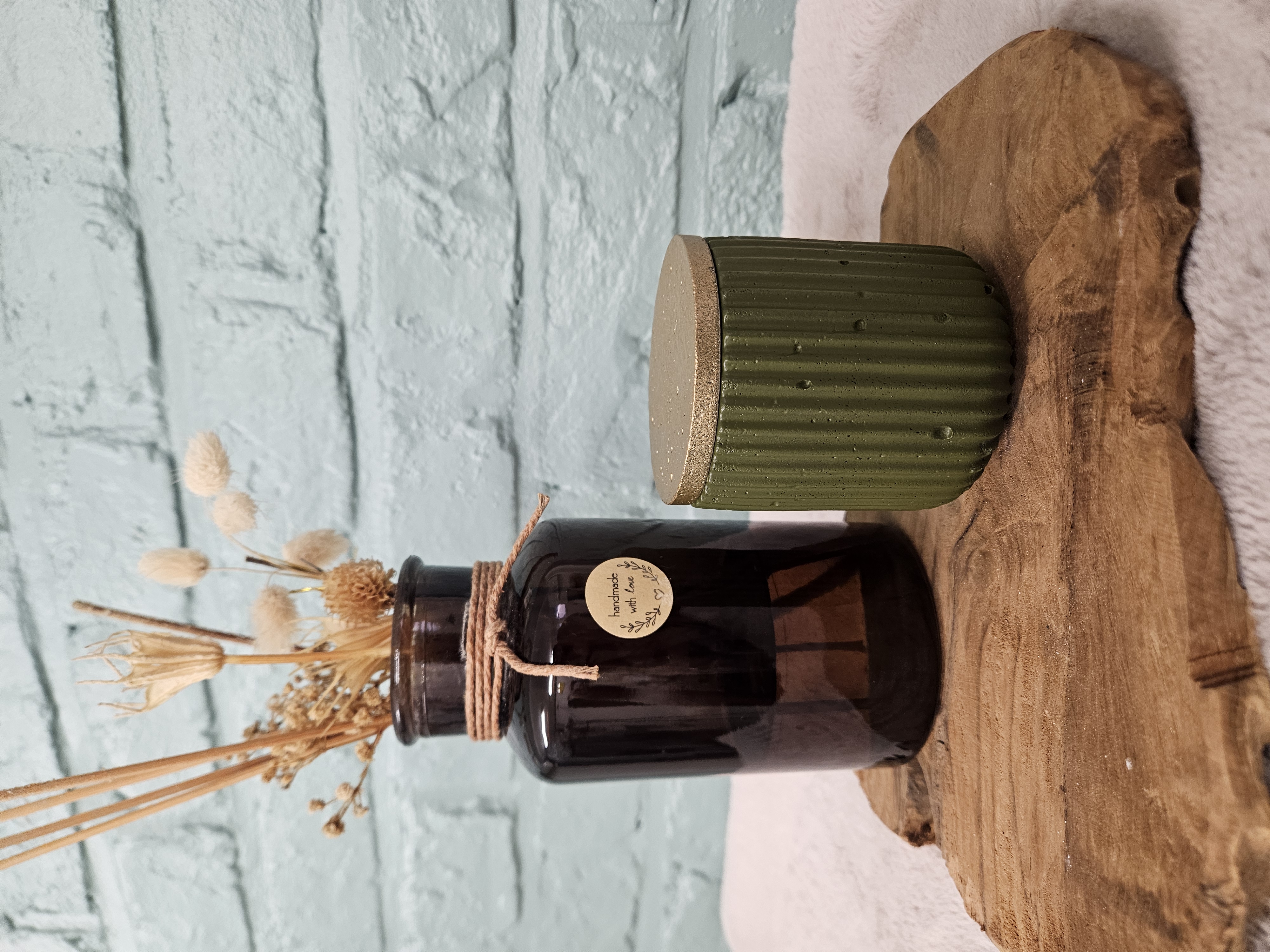 pot rayé vert olive or 