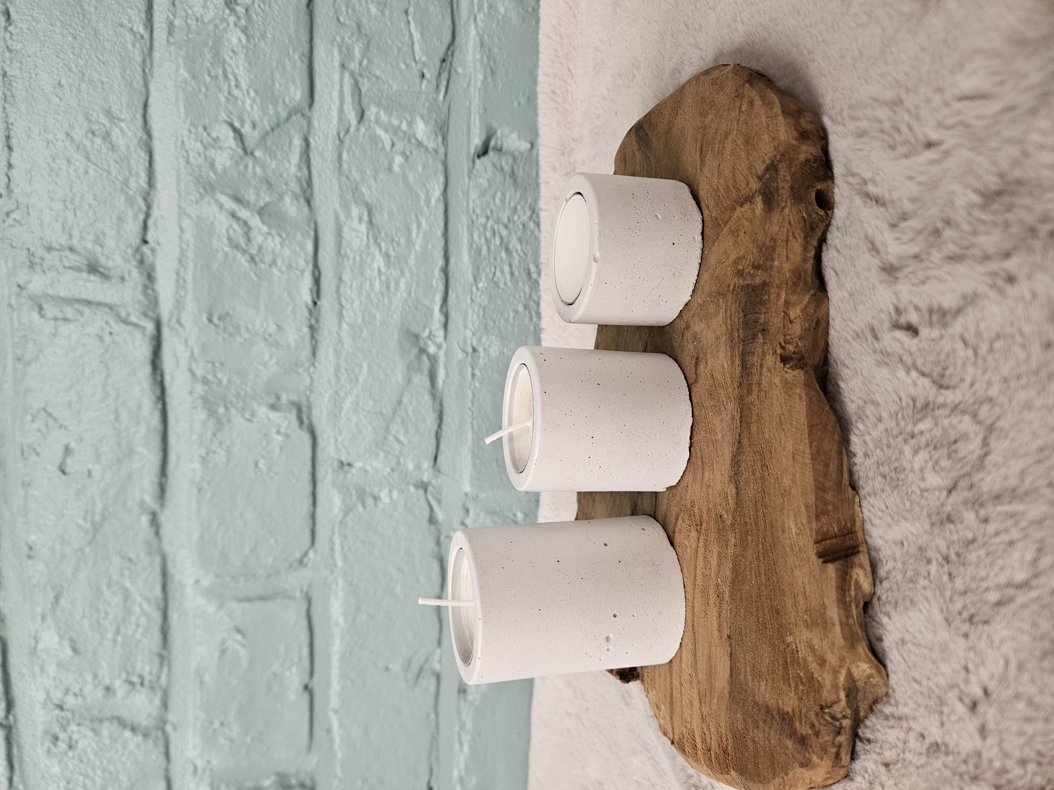 trio de bougeoirs blanc