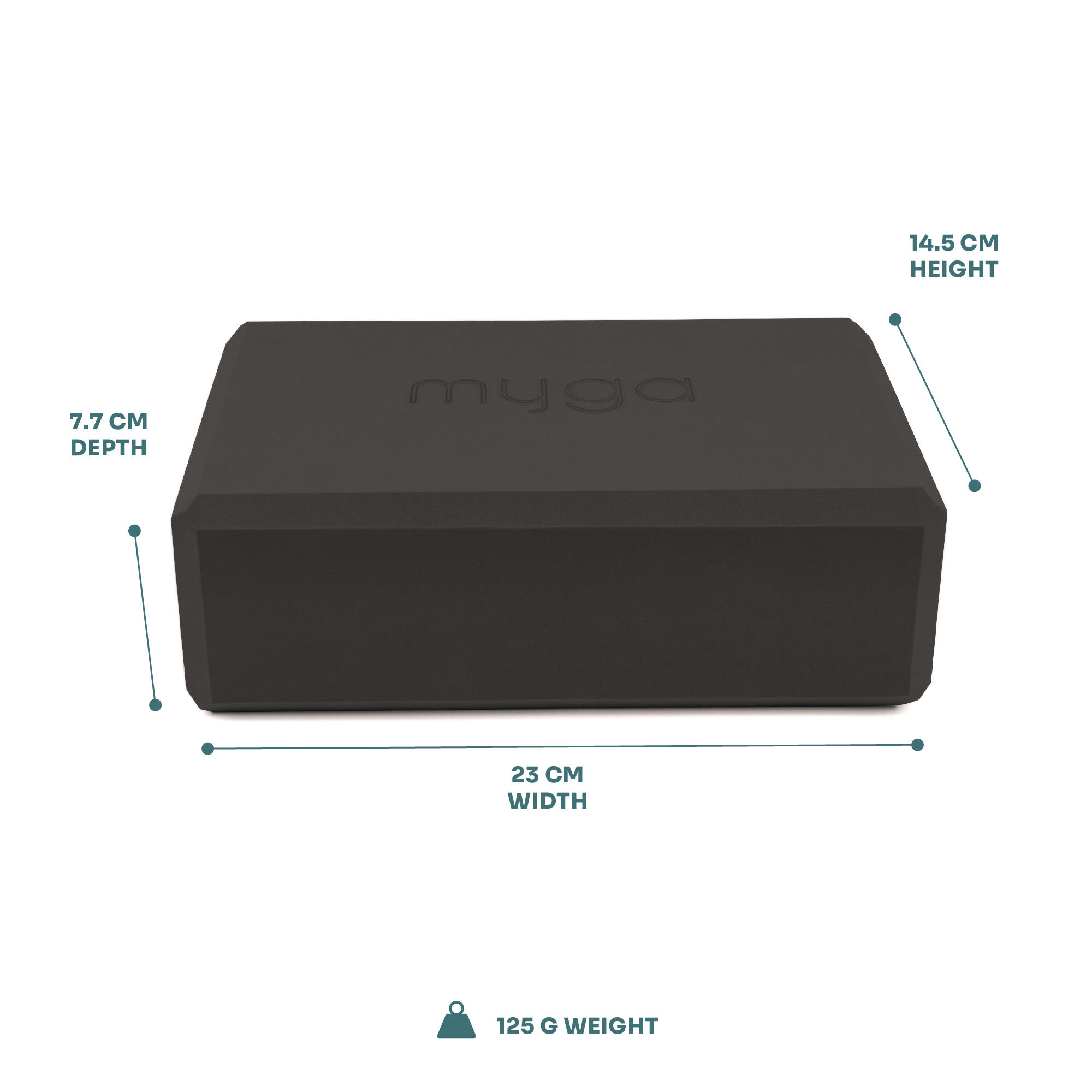 Myga Yoga Blöcke aus Schaumstoff Schwarz