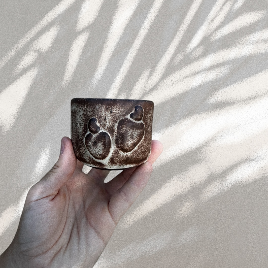 Conjunto de xícaras de cerâmica artesanal Caju sem alça