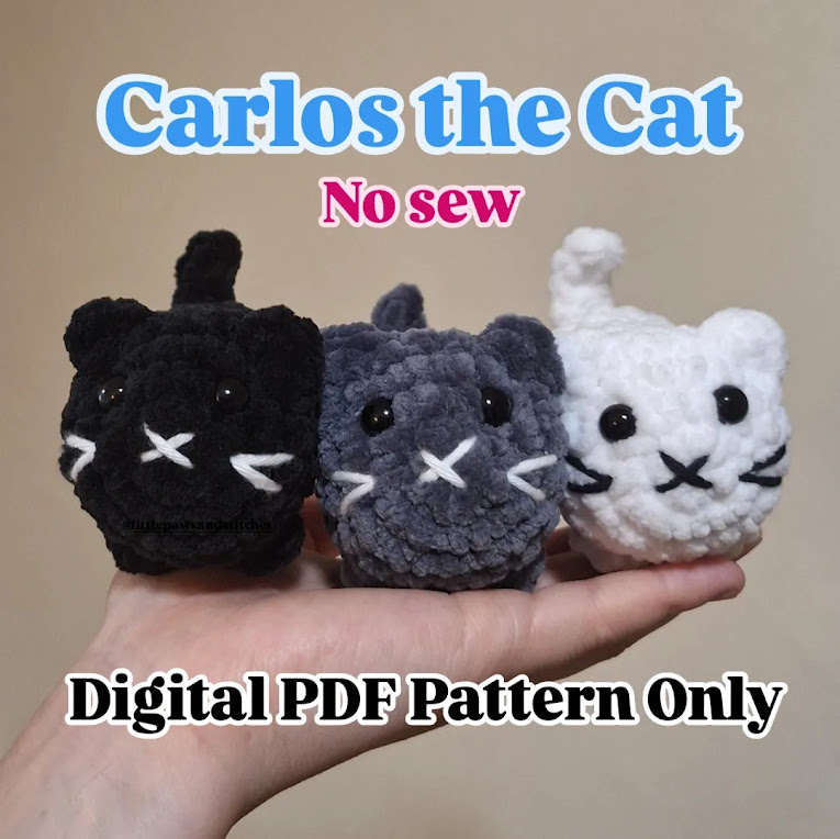 Carlos the Cat PDF pattern 