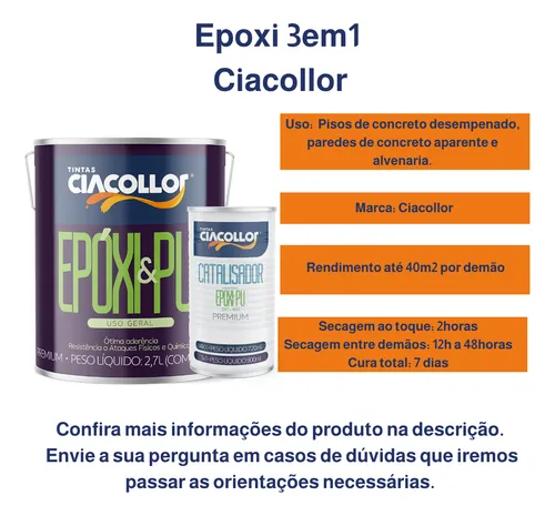 Tinta Epóxi & PU Ciacollo 3X1