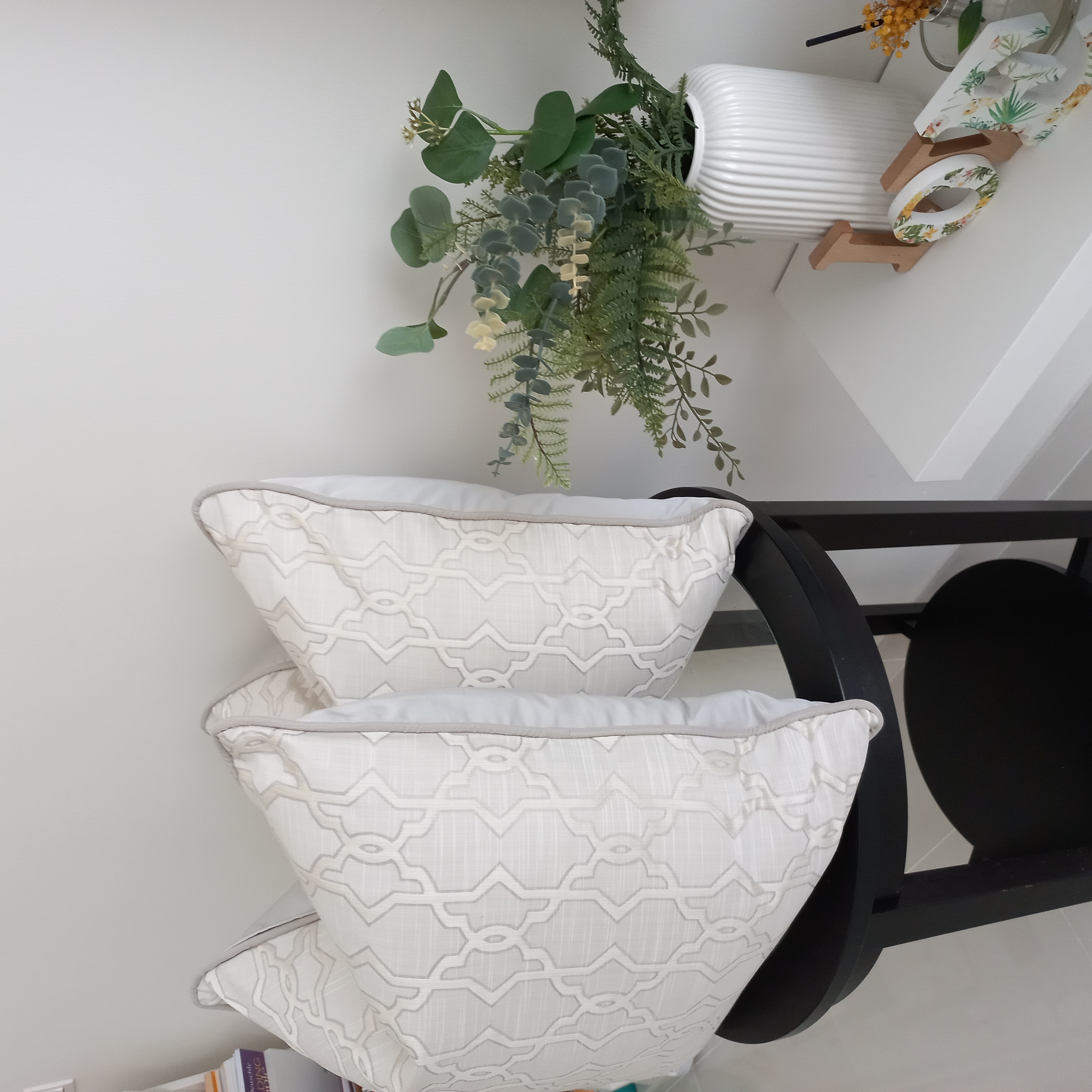 Decorative White Throw Pillows