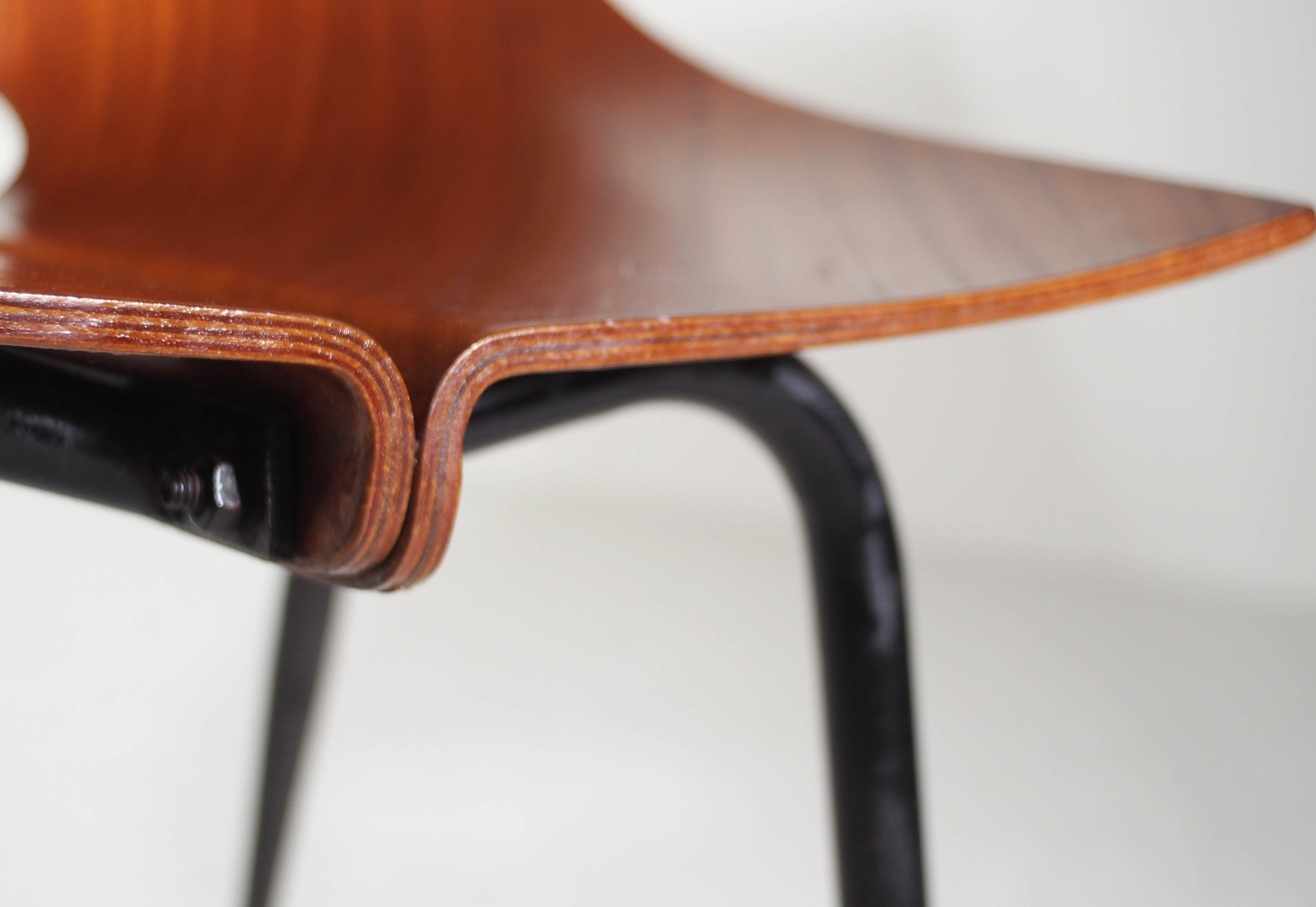 Set of Four Dining Chairs Attributed to Carlo Ratti for Società Compensati Curvati, 1950s.