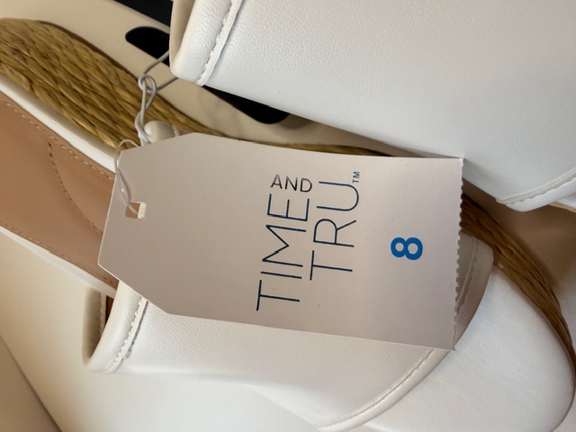 White Platform Slide Sandals Size 8