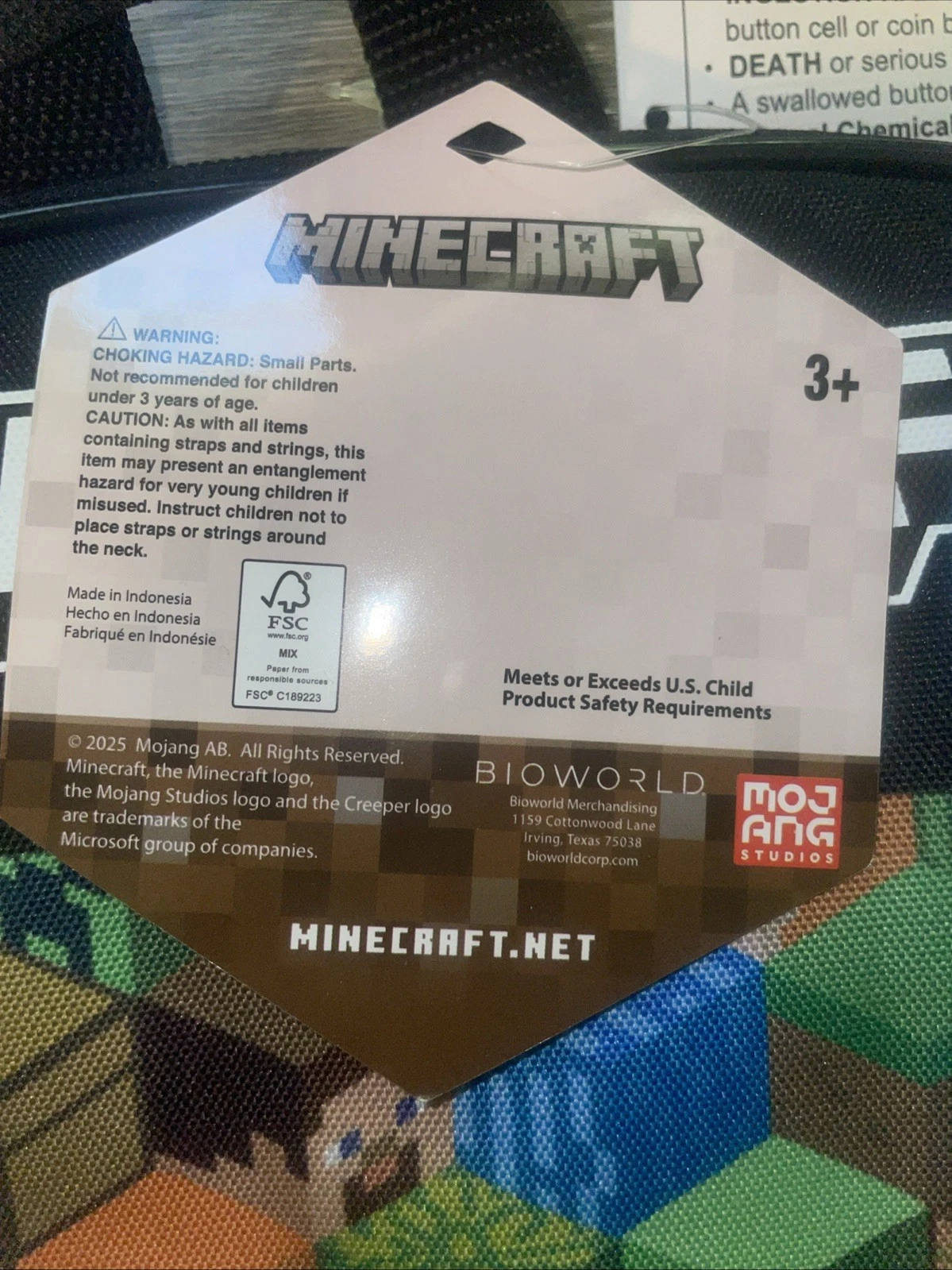 Minecraft Themed Backpack 