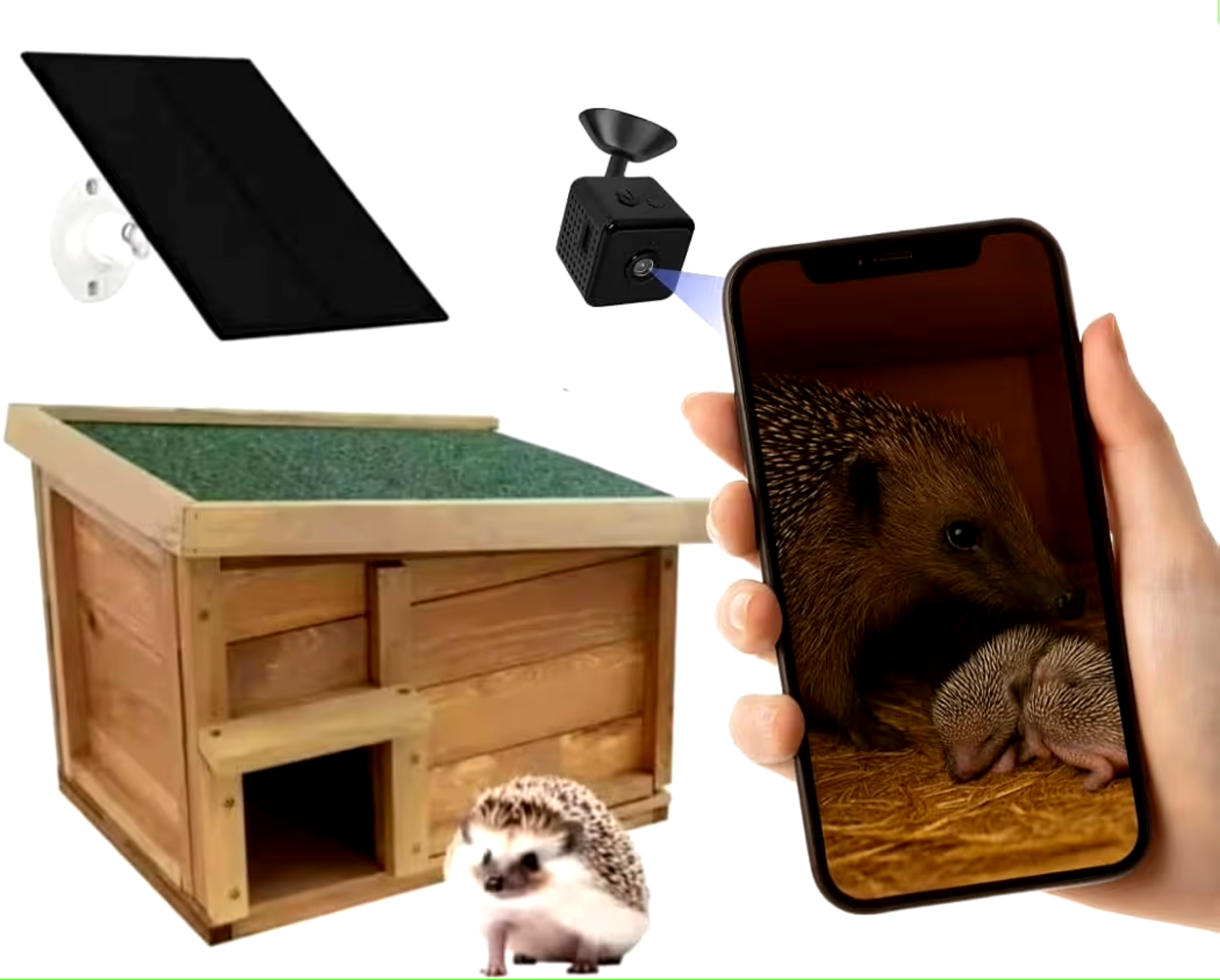 PeekWild Smart Hedgehog House with HD Camera & Solar Power