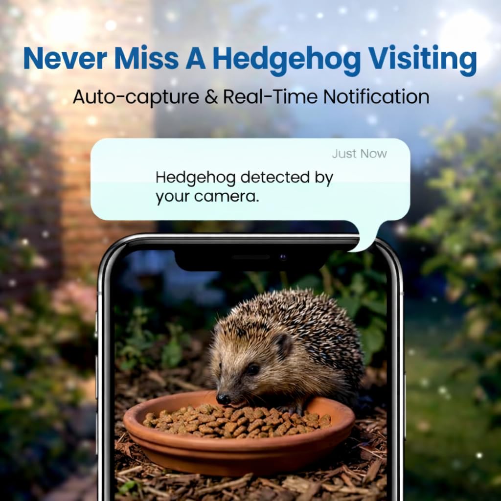 PeekWild Solar WiFi Hedgehog Feeder Camera