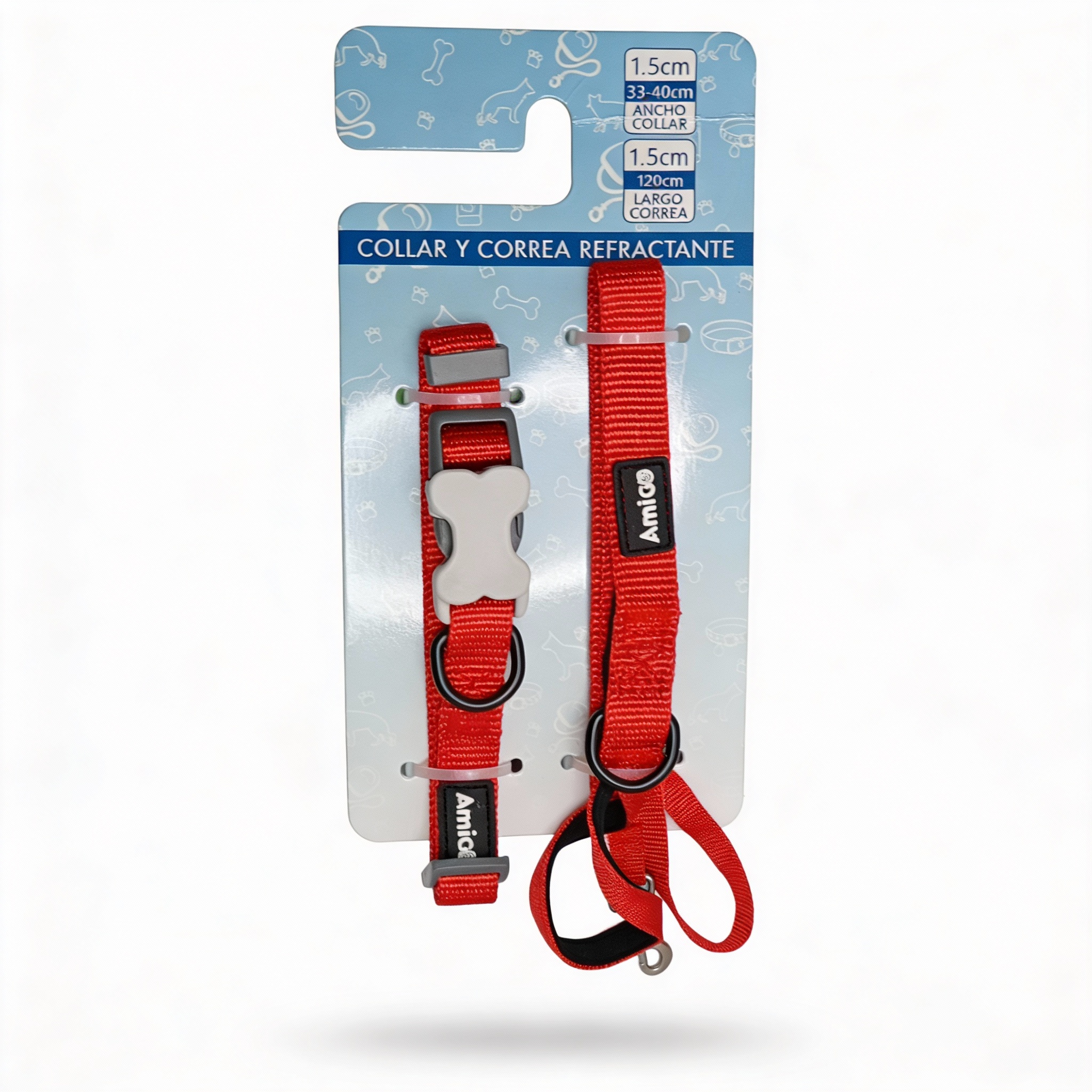 Collar y Correa Reforzados para Perro 1.5 cm