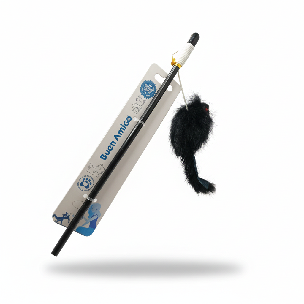 Varita juguetes con ratón para gatos