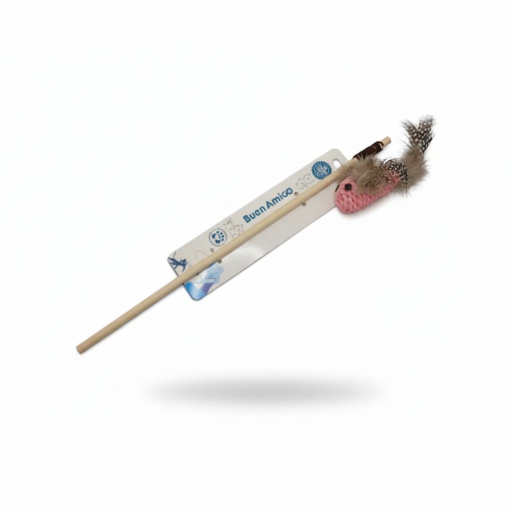 Juguete Varita con Ratón para Gatos