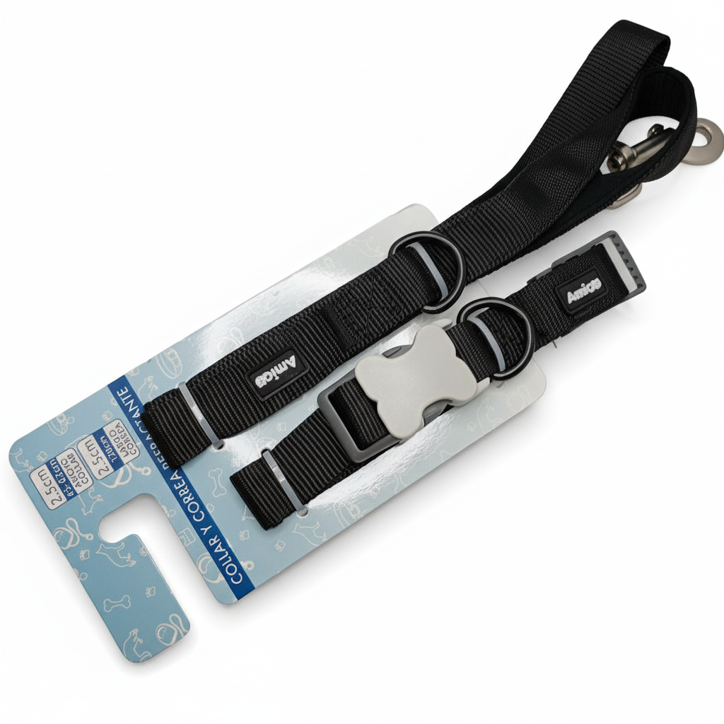 Collar y correa reforzados para perros 2.5 cm