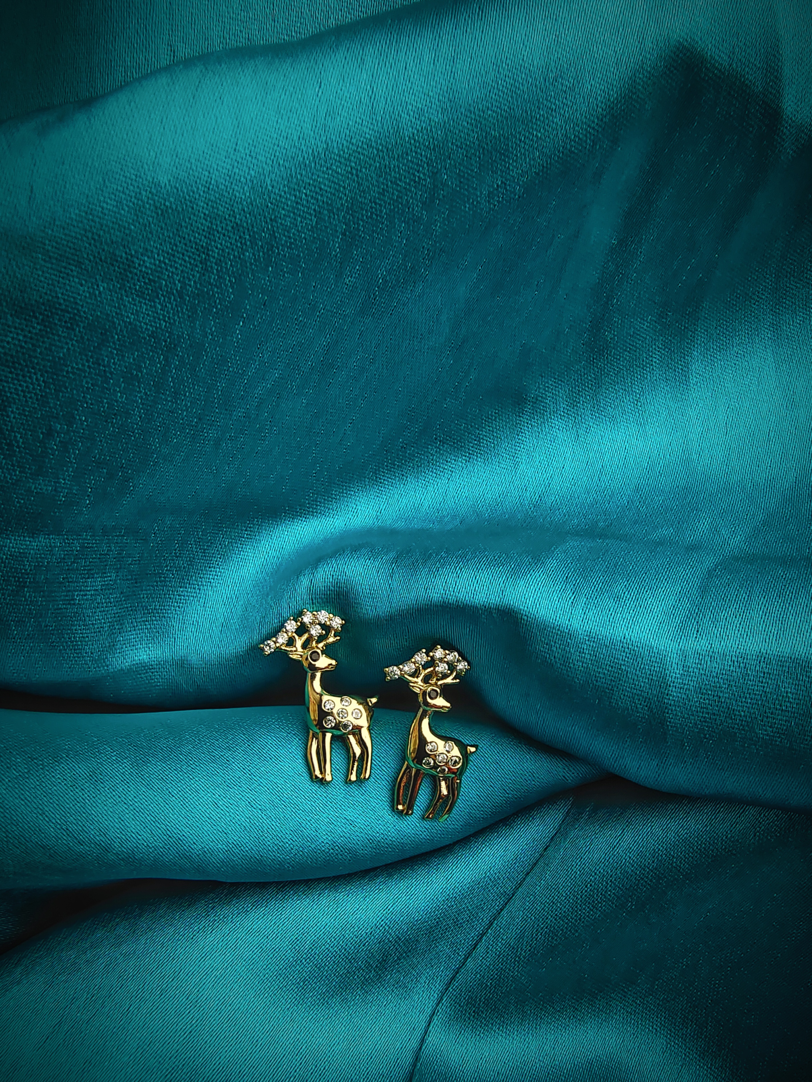 Golden Reindeer Earrings