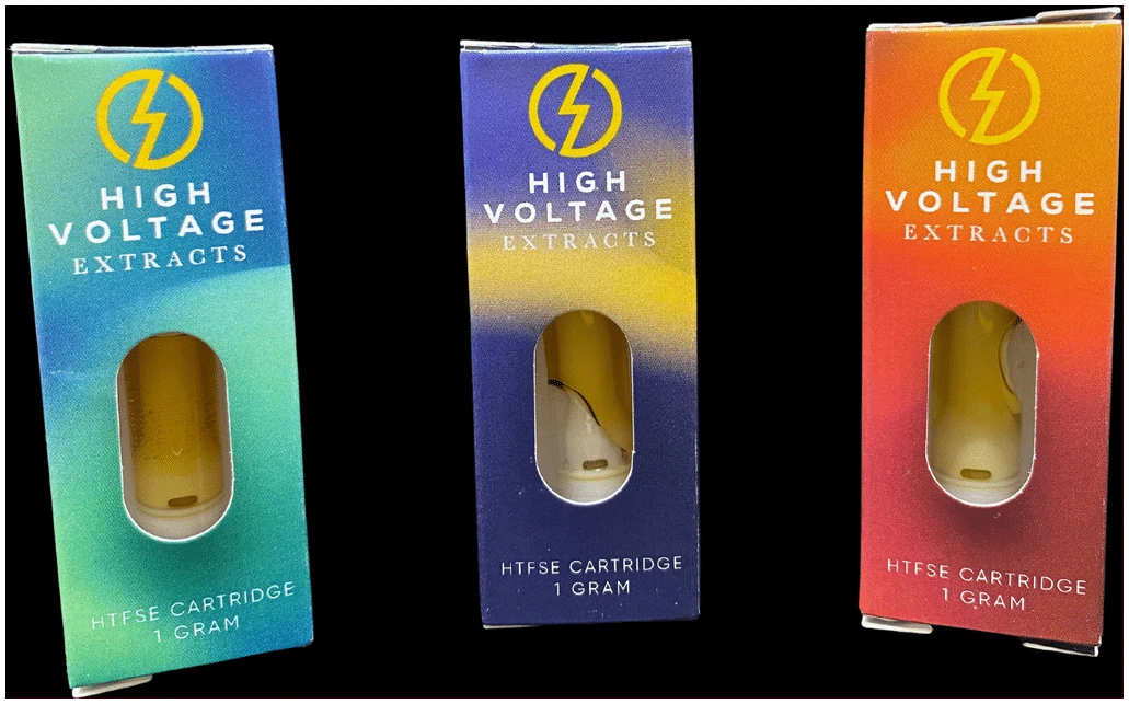 Vape Cartridges by HIGH VOLTAGE HTFSE Distillate Rating: 25-50