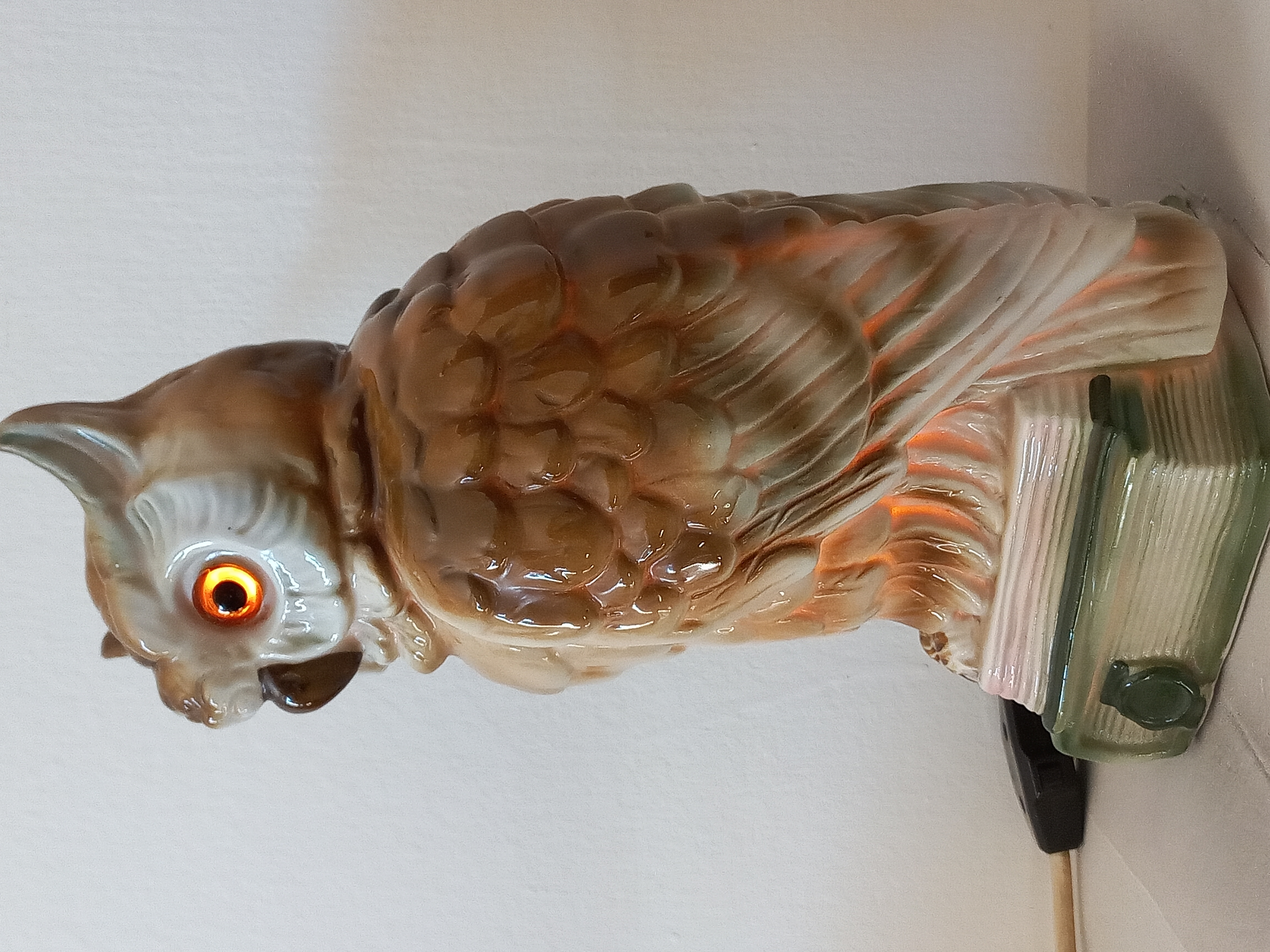 Lampada da notte "Gufo reale" in porcellana, ca.1930