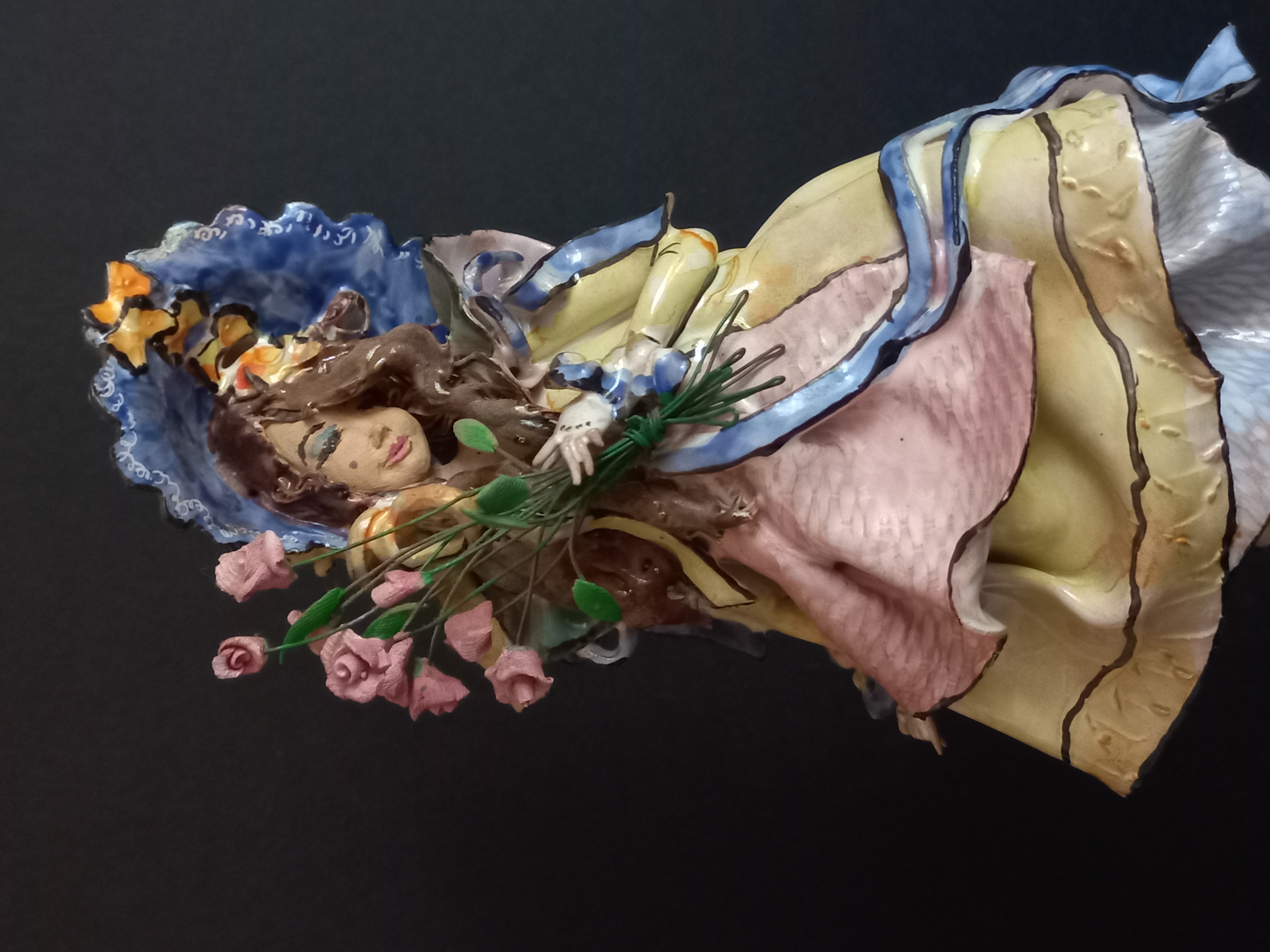 Statua Artigianale Alfredo Guidini " Dama con fiori", Anni 1930 