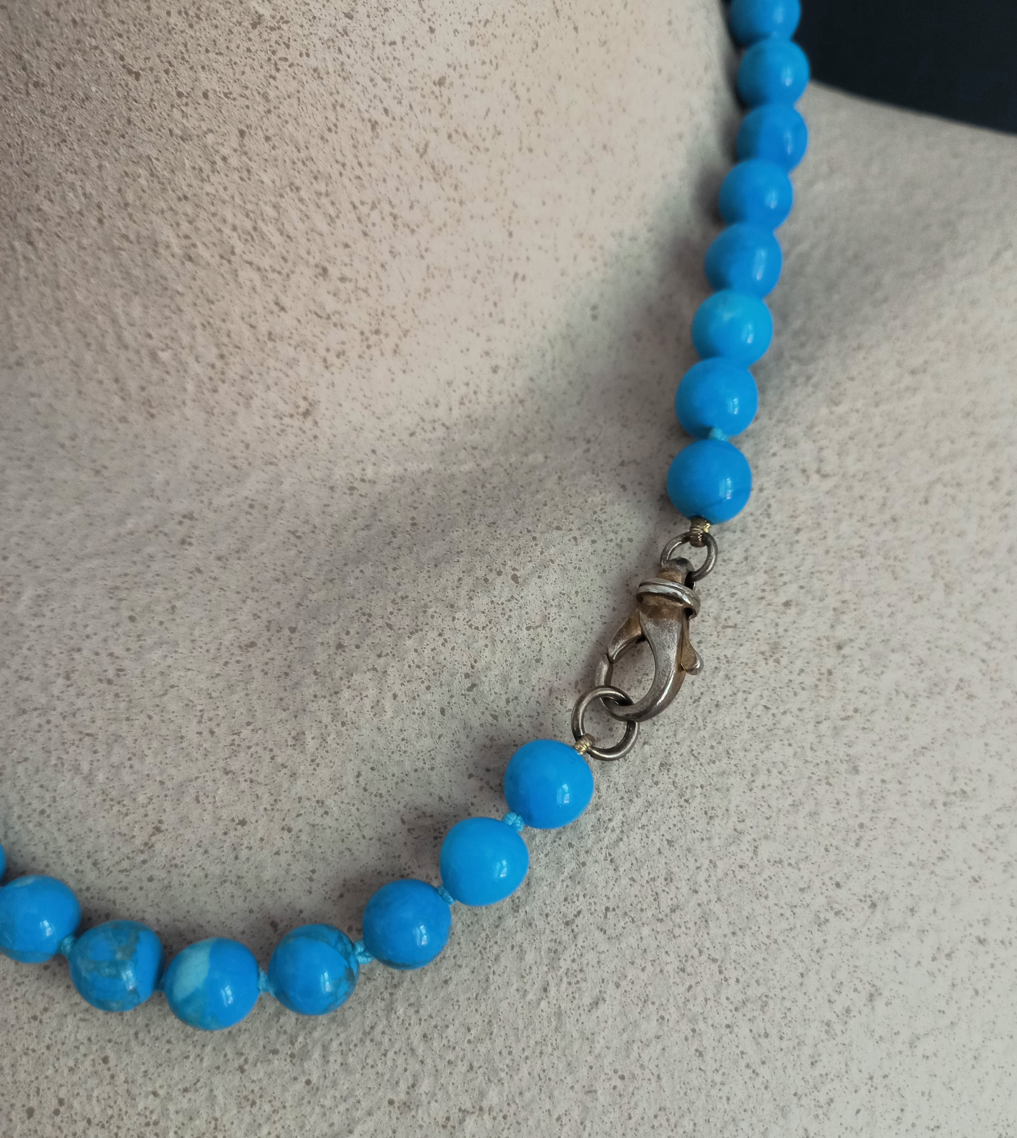 Collana di Perle in Howlite, vintage - lunghezza corta