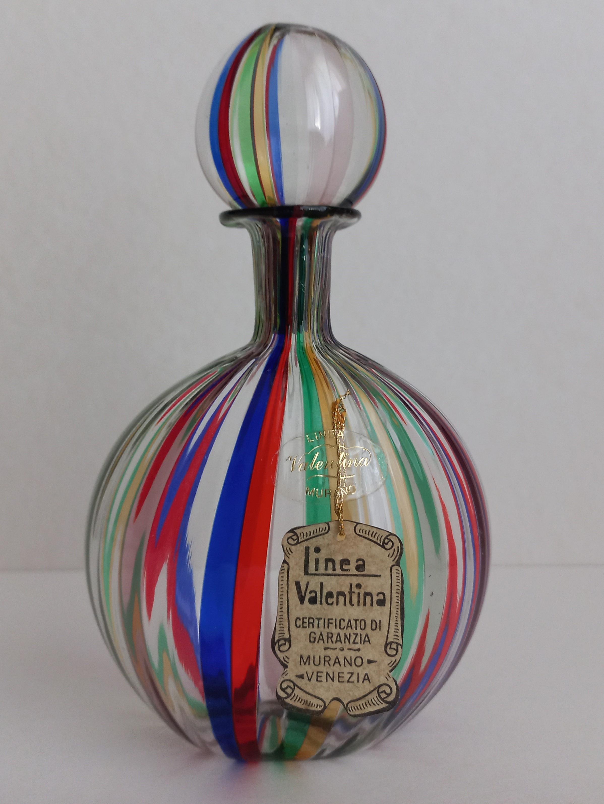 Flacone per profumo in vetro murano da collezione, Linea Valentina 1990