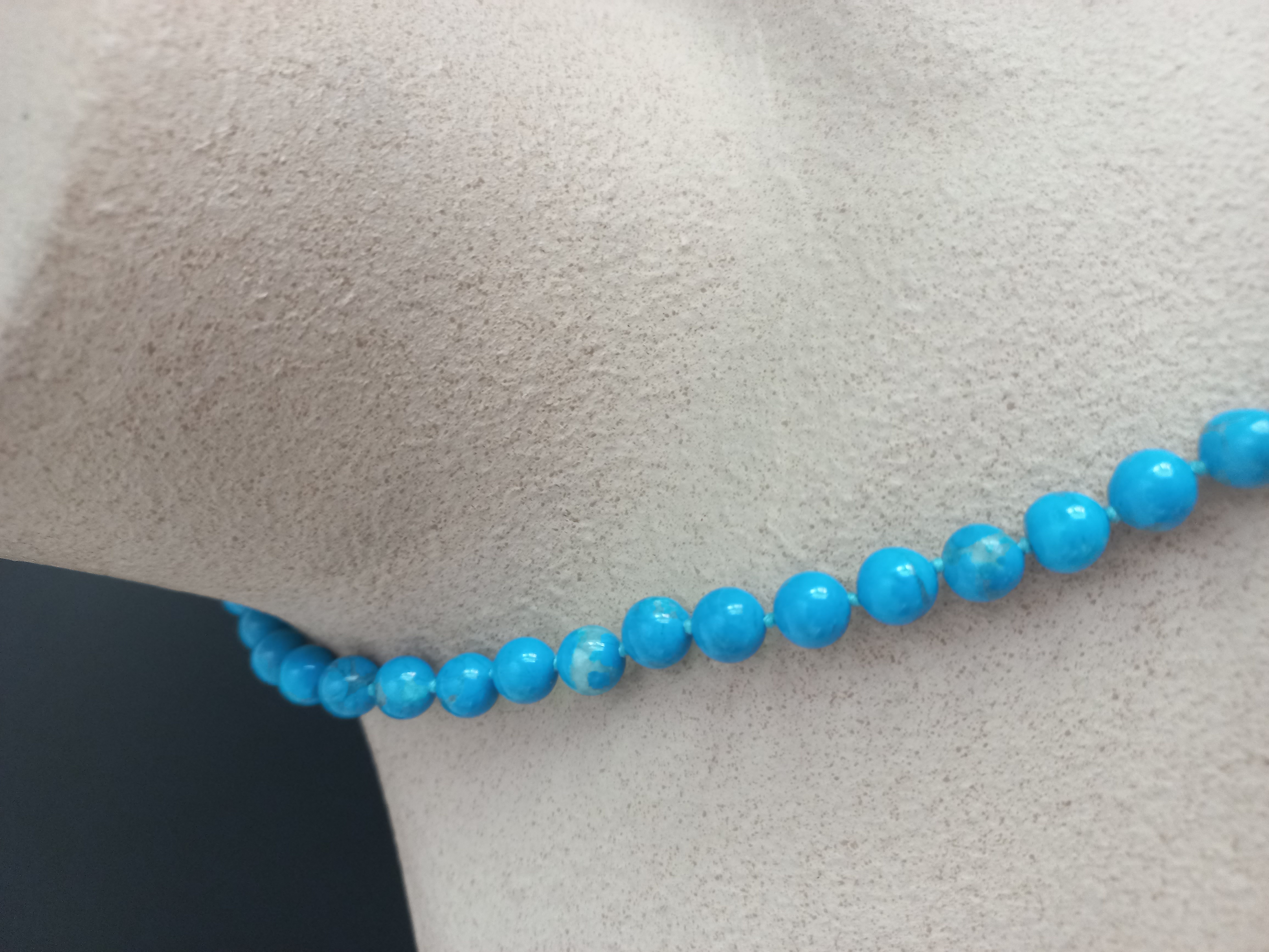 Collana di Perle in Howlite, vintage - lunghezza media