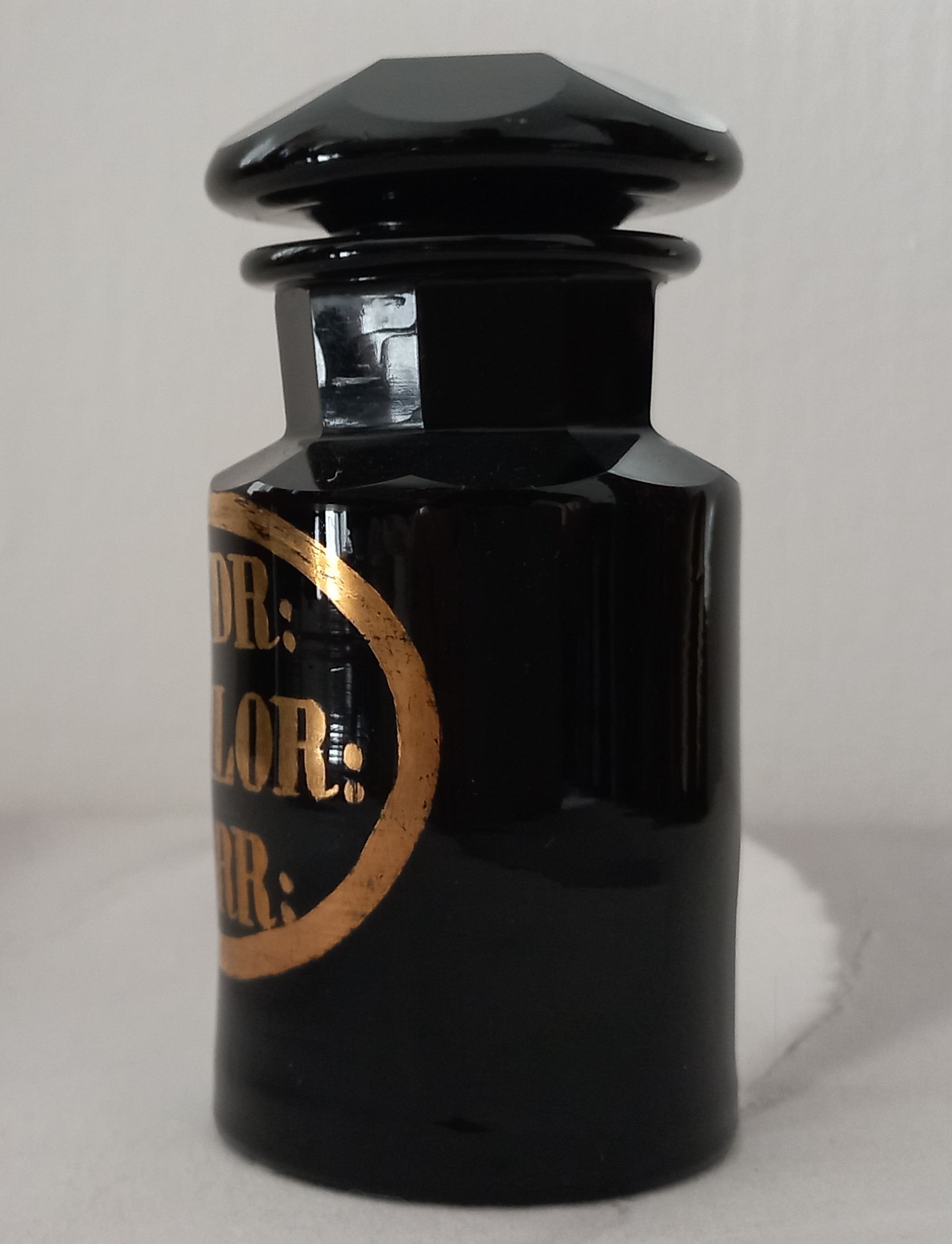 Vaso da farmacia antico "Hydr: Bichlor: Corr:", ca. 1850 