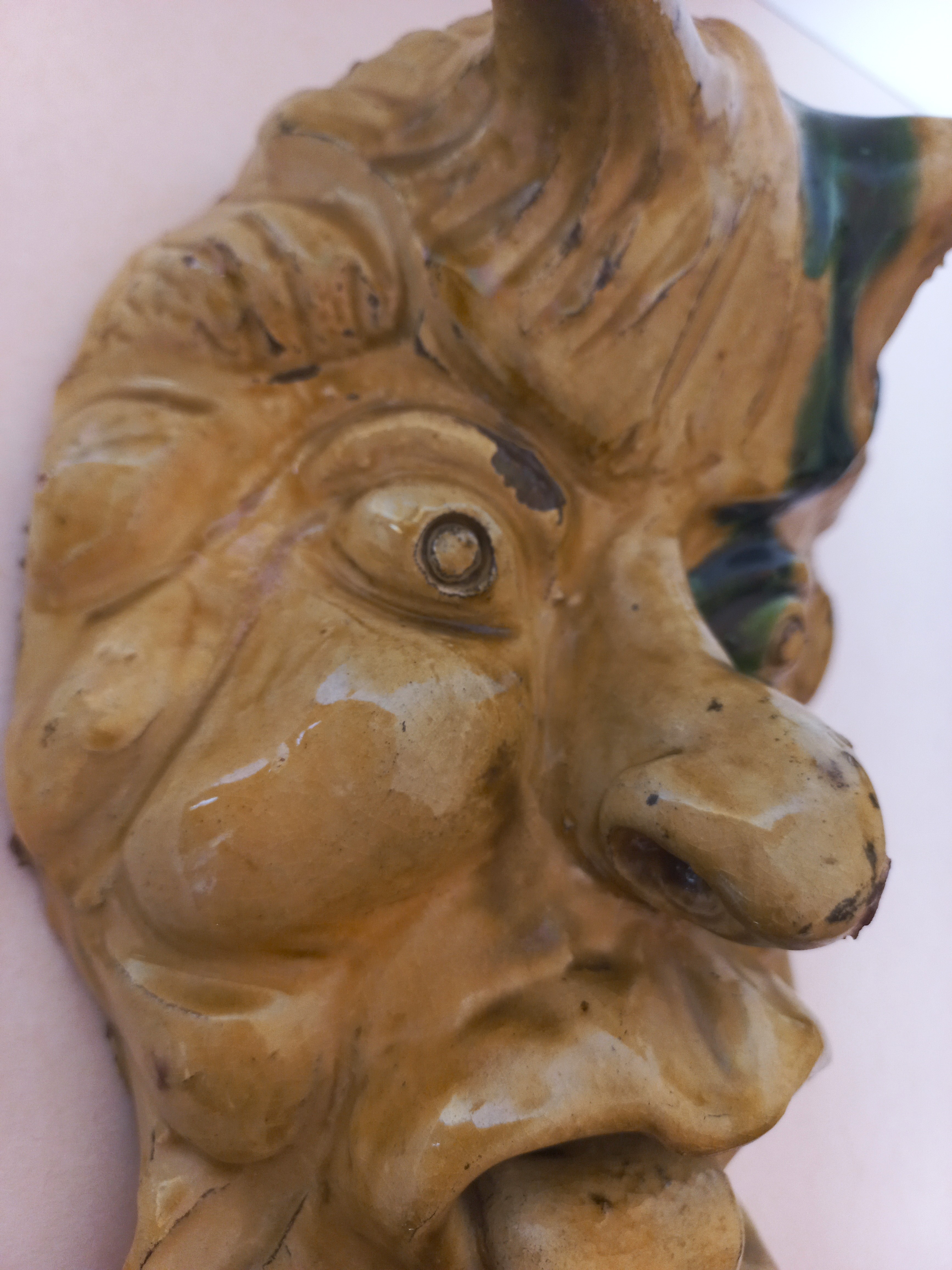 Satiro - Pan maschera in terracotta Italia, antico 