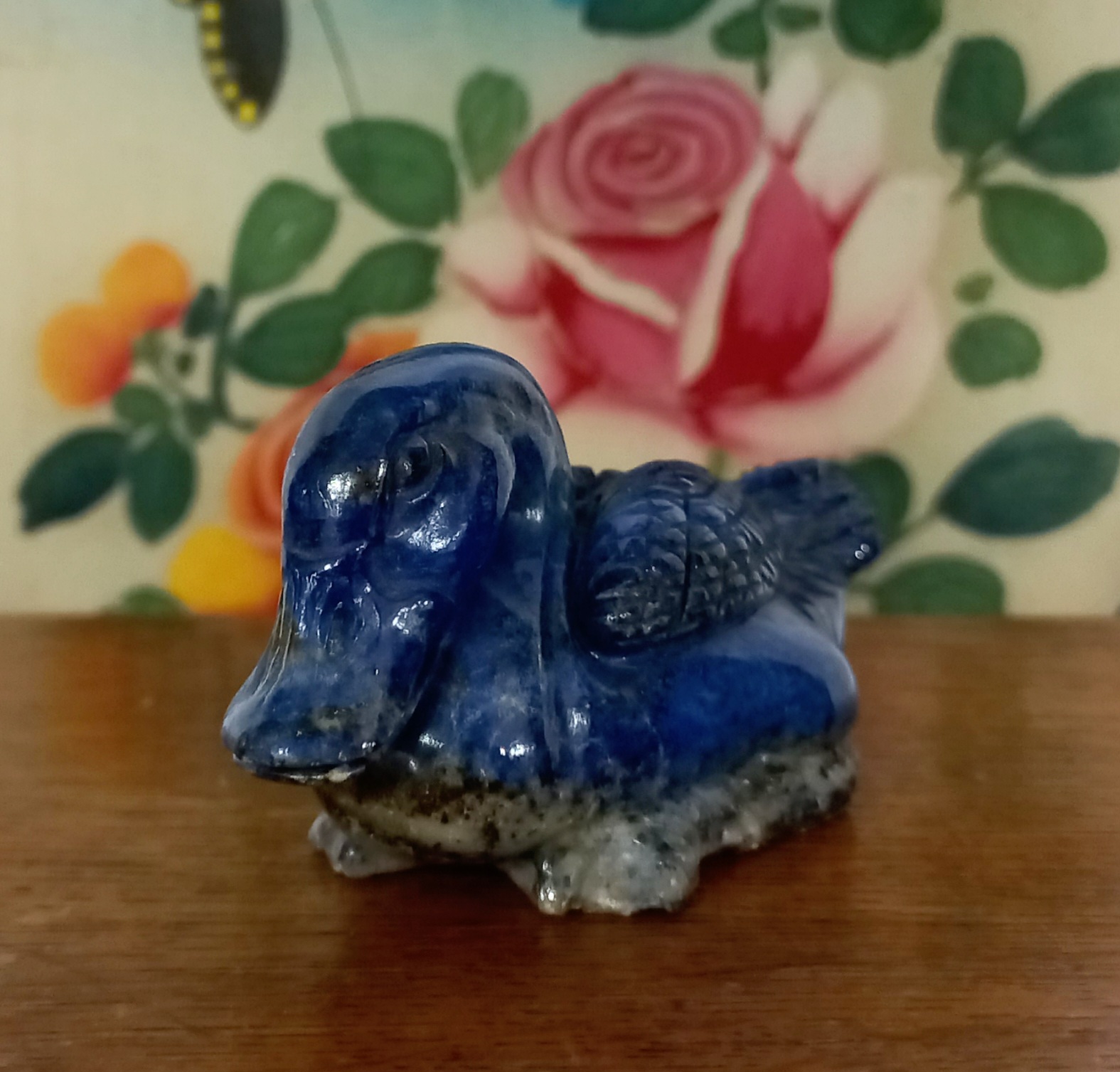 Anatra in lapislazzuli, portafortuna dal oriente