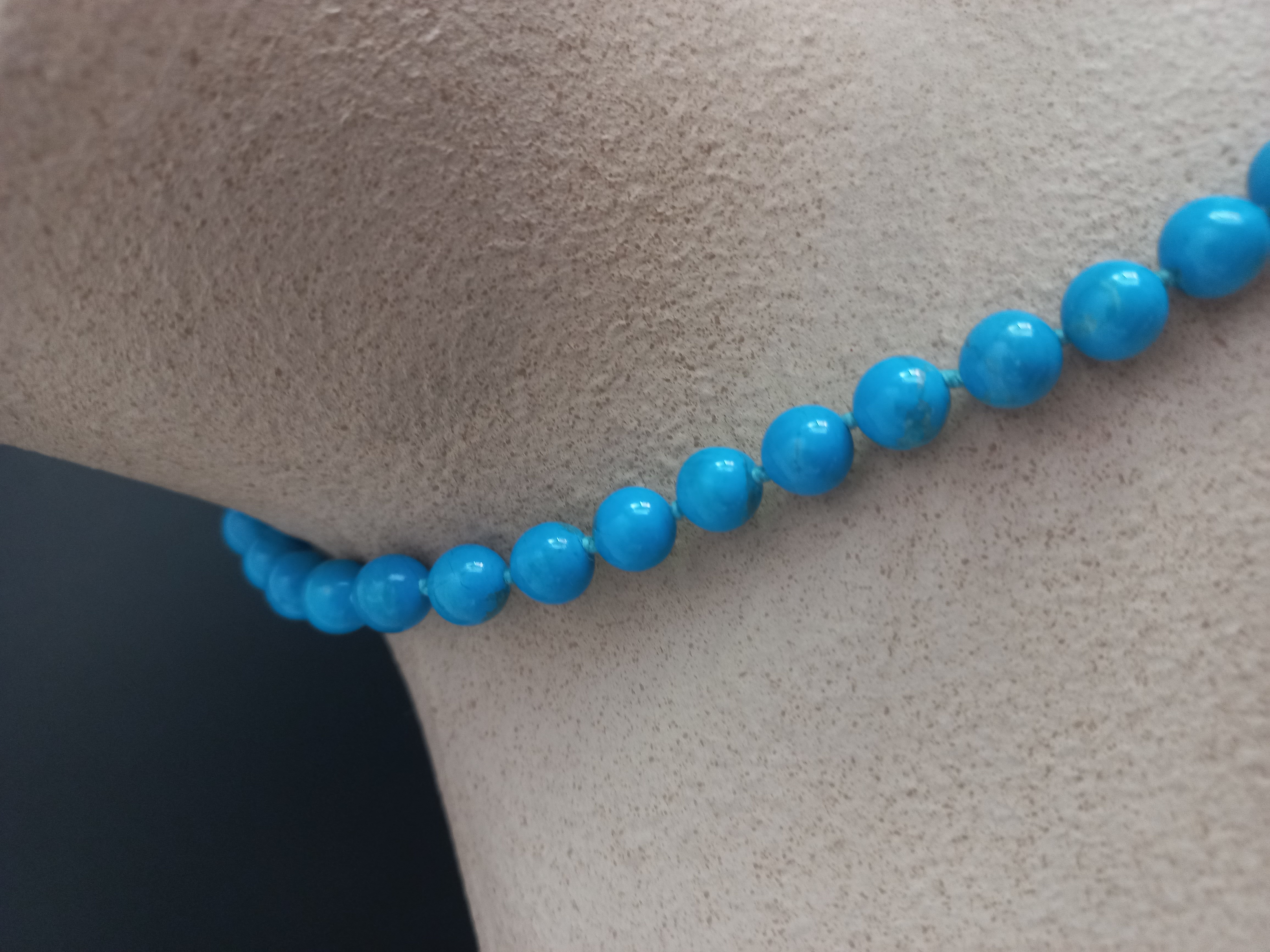 Collana di Perle in Howlite, vintage - lunghezza corta